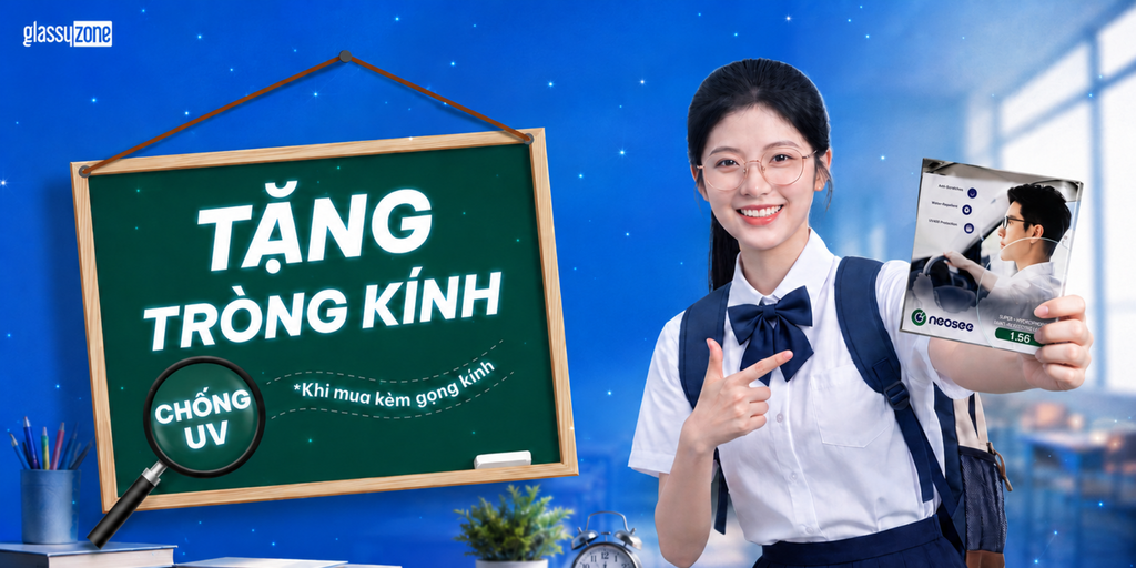 Mua gọng tặng tròng chống UV