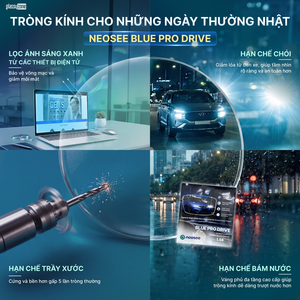 tròng kính Neosee Blue Pro Drive