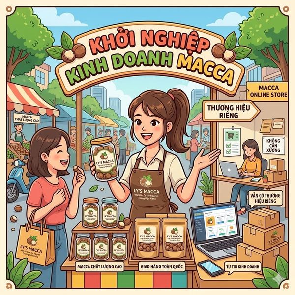 KHỞI NGHIỆP KINH DOANH MACCA – KHÔNG CẦN XƯỞNG, VẪN CÓ THƯƠNG HIỆU RIÊNG