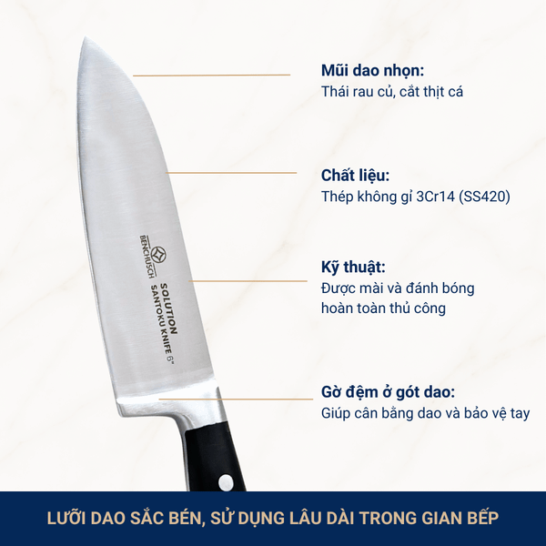 Dao thái đa năng Santoku Benchusch 6 inch