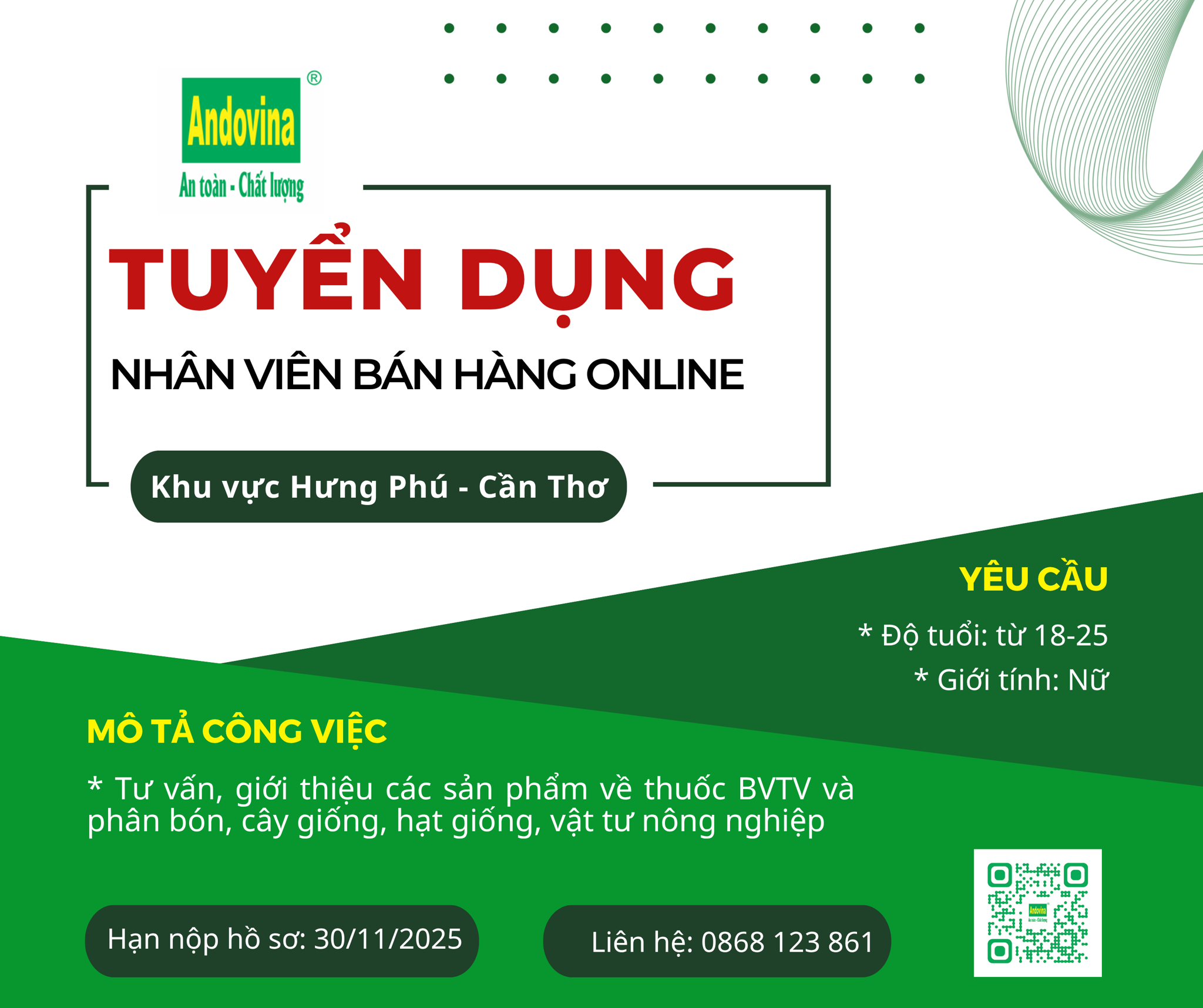 Tuyển dụng nhân viên bán hàng Online