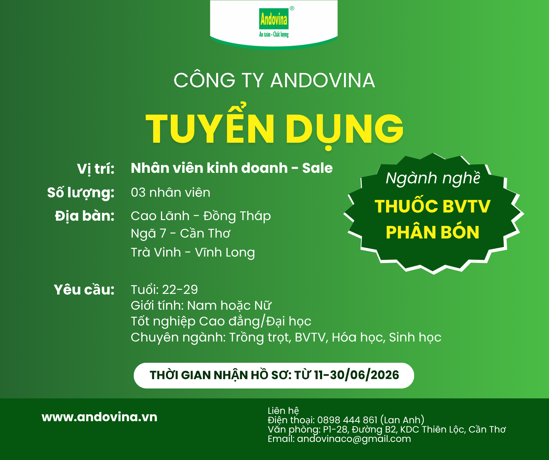 TUYỂN DỤNG - NHÂN VIÊN KINH DOANH