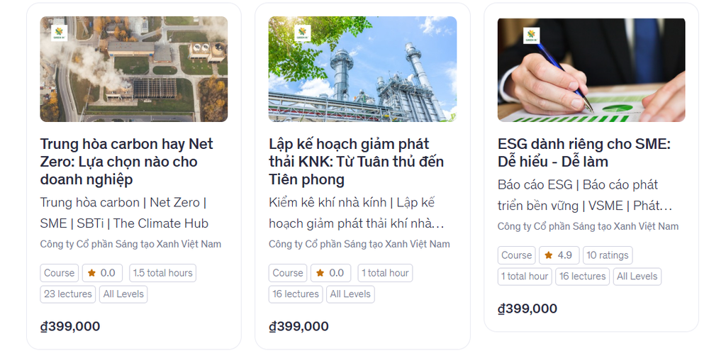 Khóa học về kiểm kê khí nhà kính thực chiến cho doanh nghiệp