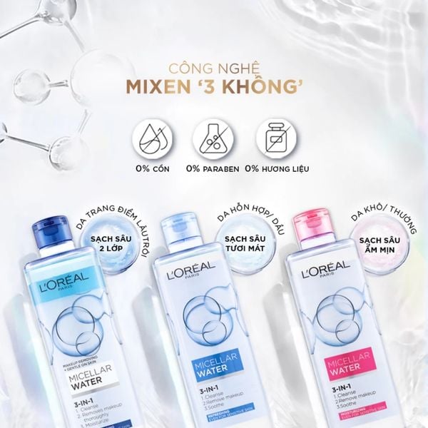 Nước Tẩy Trang L'Oreal Dưỡng Ẩm Cho Da Khô 400ml