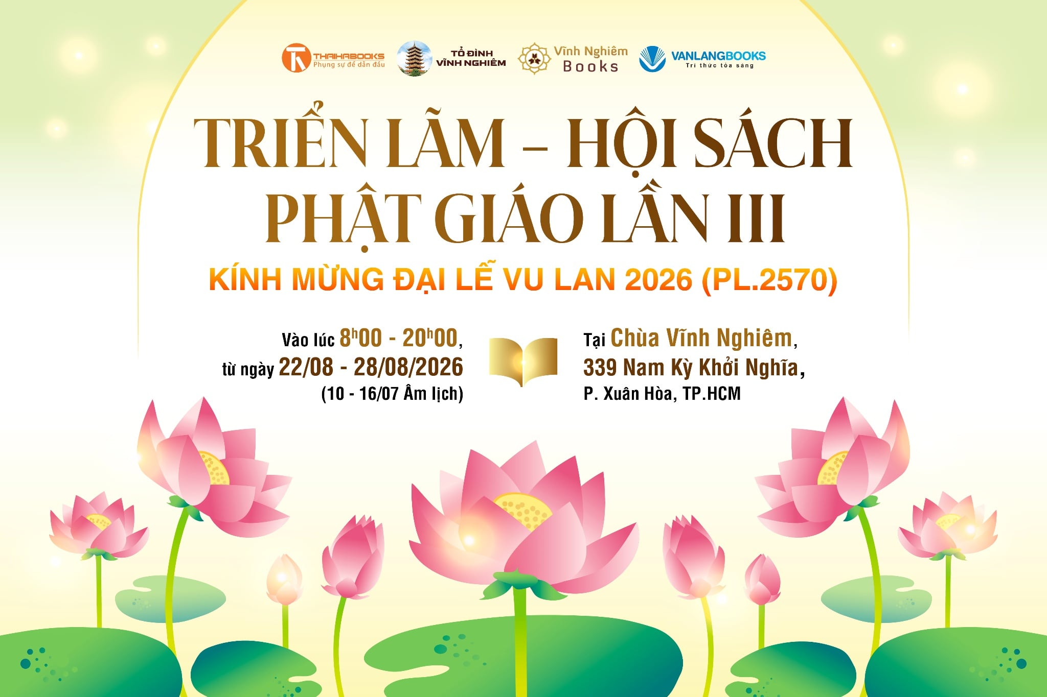 Triển lãm - Hội sách Phật giáo lần III tại chùa Vĩnh Nghiêm (22/08 - 28/08/2026)