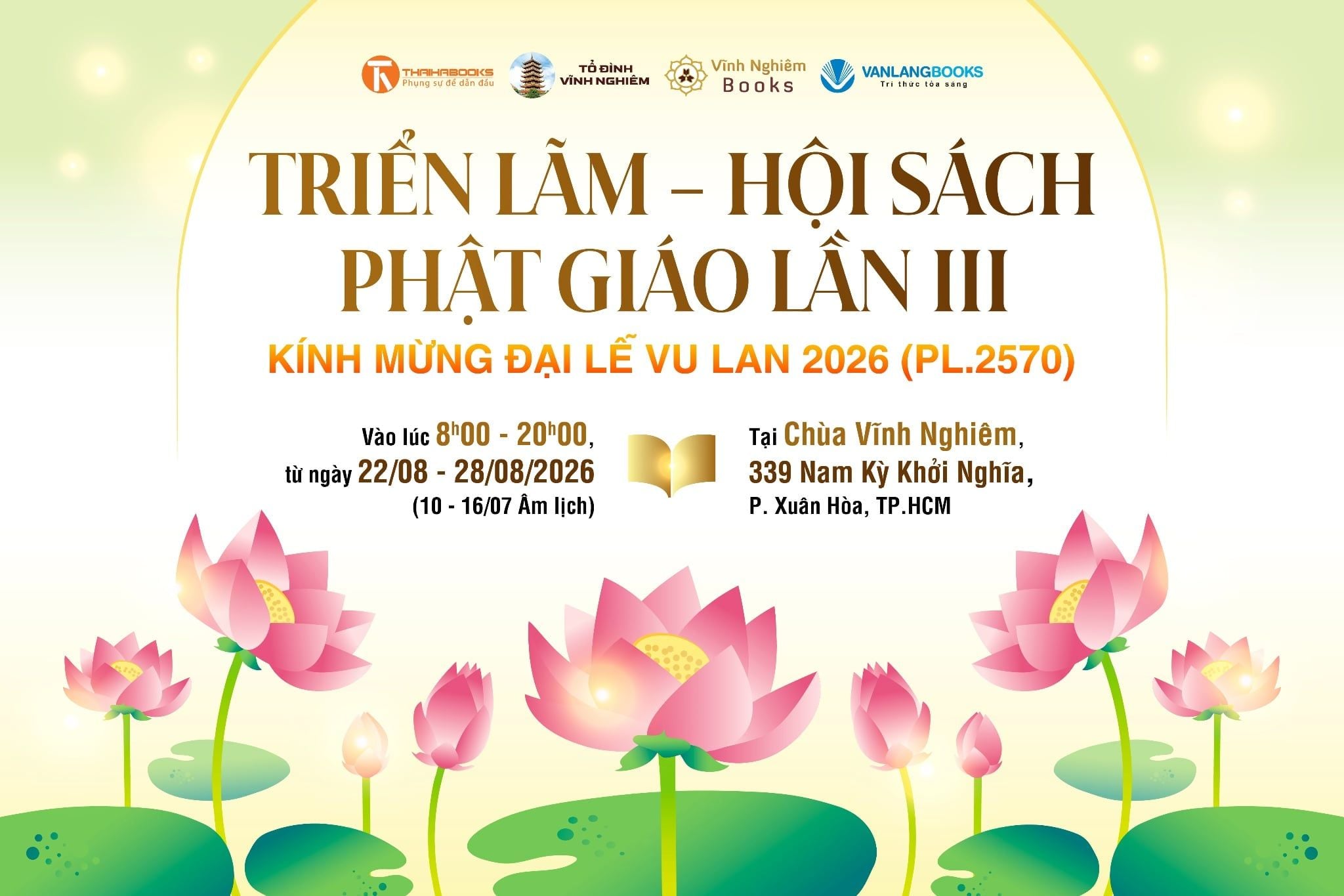 Triển lãm - Hội sách Phật giáo lần III tại chùa Vĩnh Nghiêm (22/08 - 28/08/2026)