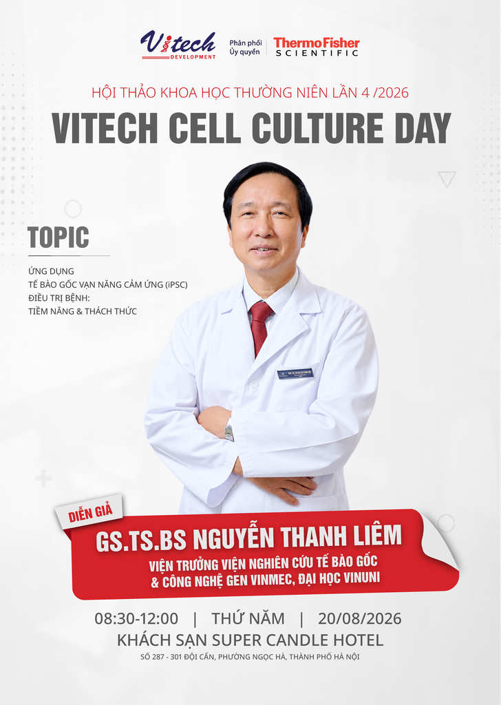 GS.TS.BS. Nguyễn Thanh Liêm là diễn giả đầu tiên của Hội thảo Khoa học Vitech Cell Culture Day 2026