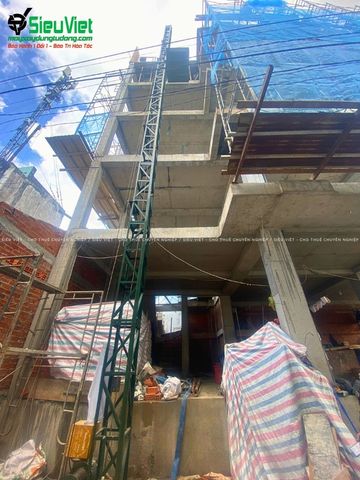 Lắp thêm đốt tăng chiều cao cho vận thăng nâng hàng 300kg cao 20m