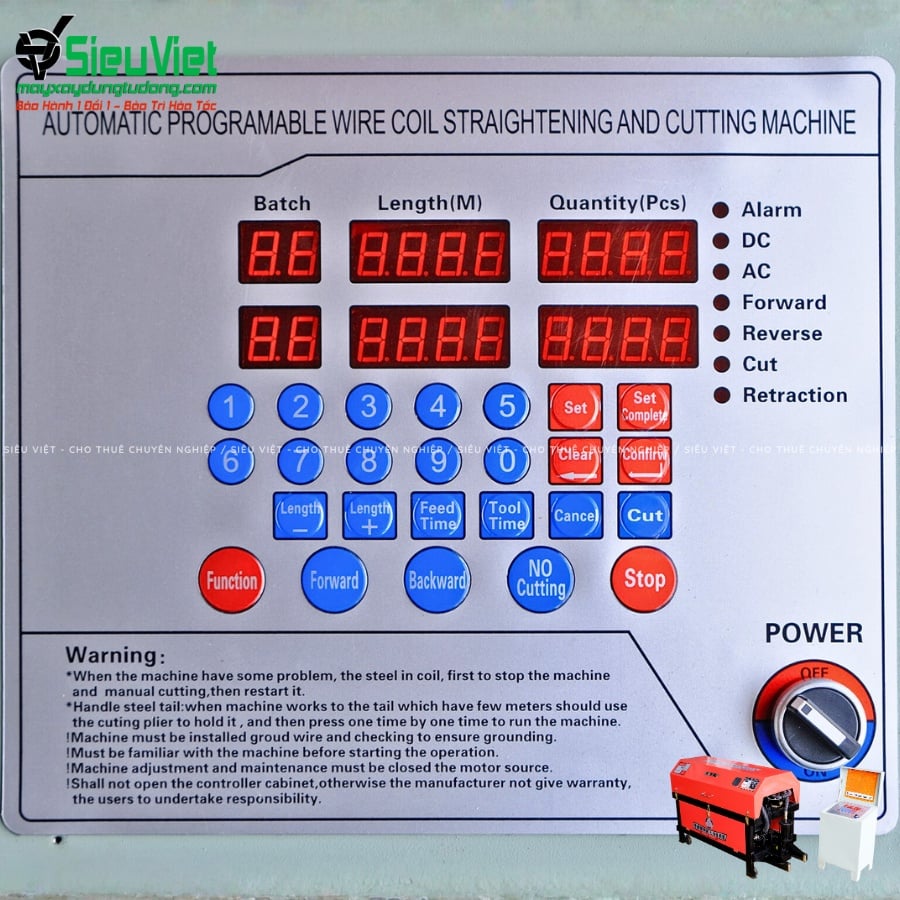 Bảng điều khiển&nbsp;máy duỗi cắt sắt GT412