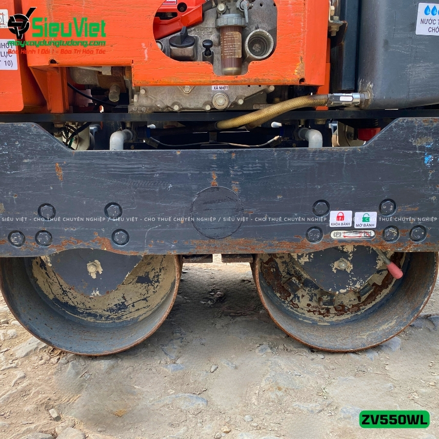 Cơ cấu khung gầm xe lu rung dắt tay Hitachi ZV550WL