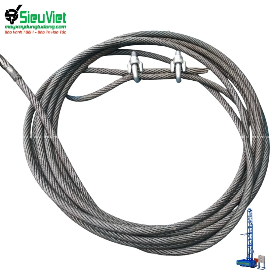 Dây cáp tải phi 12 vận thăng nâng hàng VTSV300