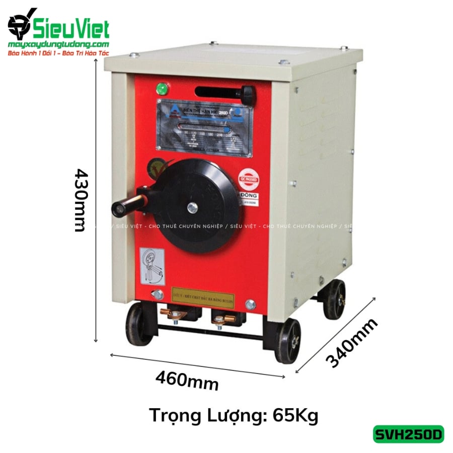 Kích thước máy biến thế hàn SVH250D