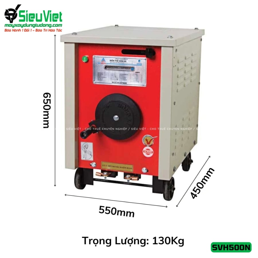 Kích thước máy biến thế hàn SVH500N