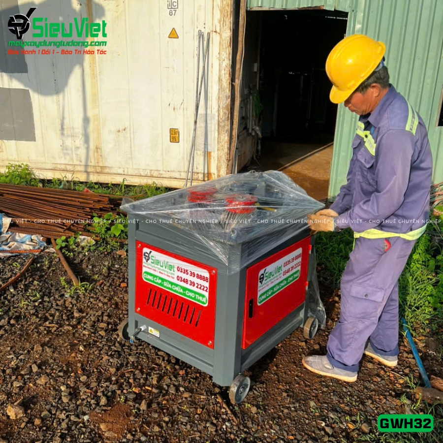 Máy uốn tròn sắt xây dựng GWH32 bàn giao