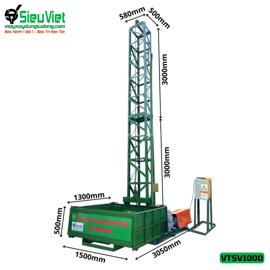 Vận thăng nâng hàng 1000Kg (3m) cho thuê luôn sẵn hàng tại Siêu Việt