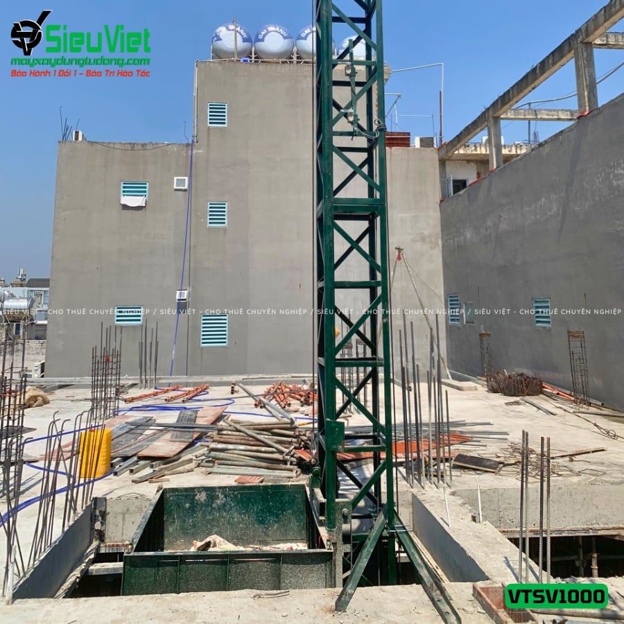 Vận thăng nâng hàng 1000Kg cao 24m giao thuê
