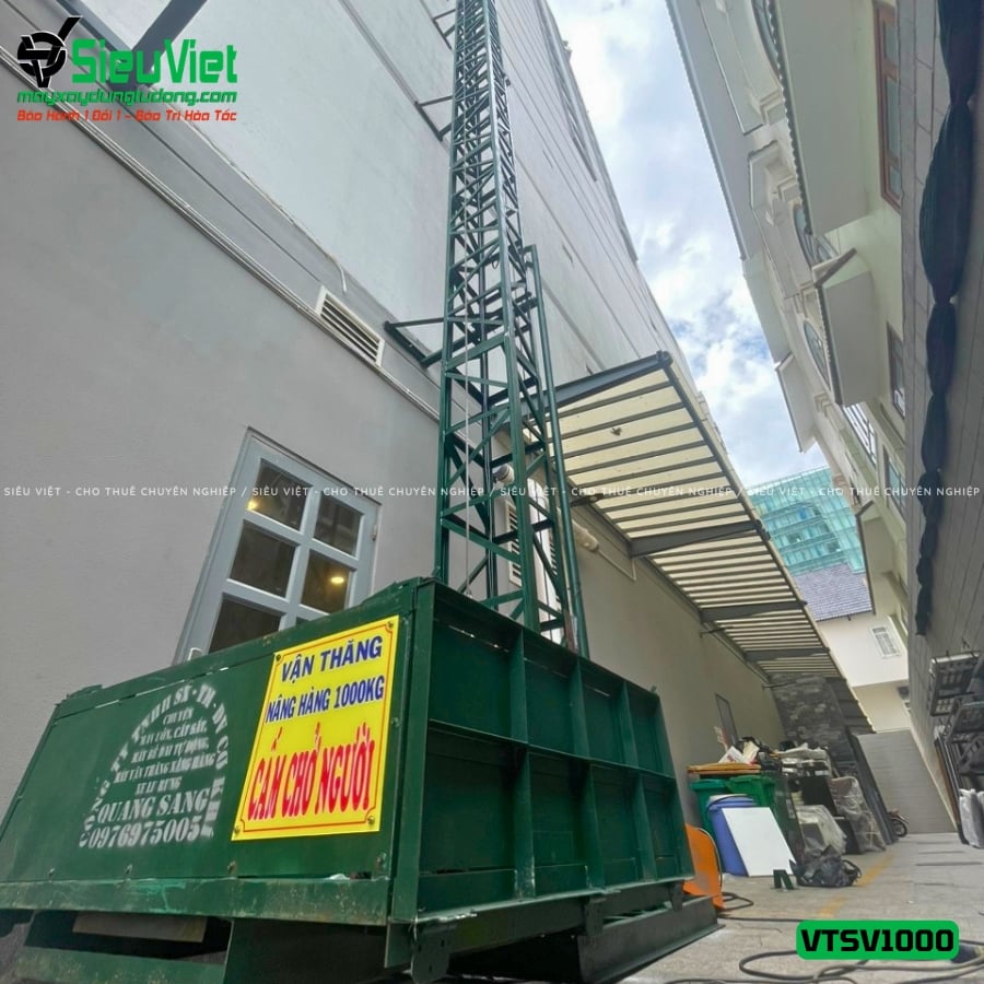 Vận thăng nâng hàng 1000Kg cao 42m giao thuê