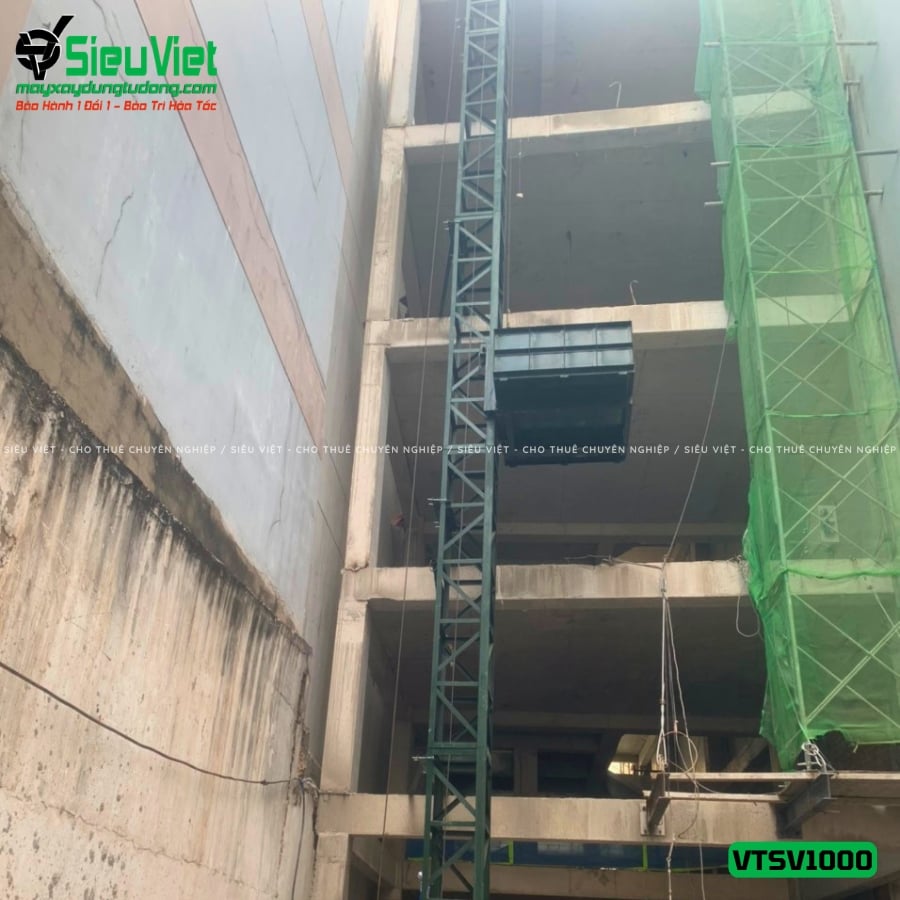 Vận thăng nâng hàng 1000Kg cao 42m giao thuê