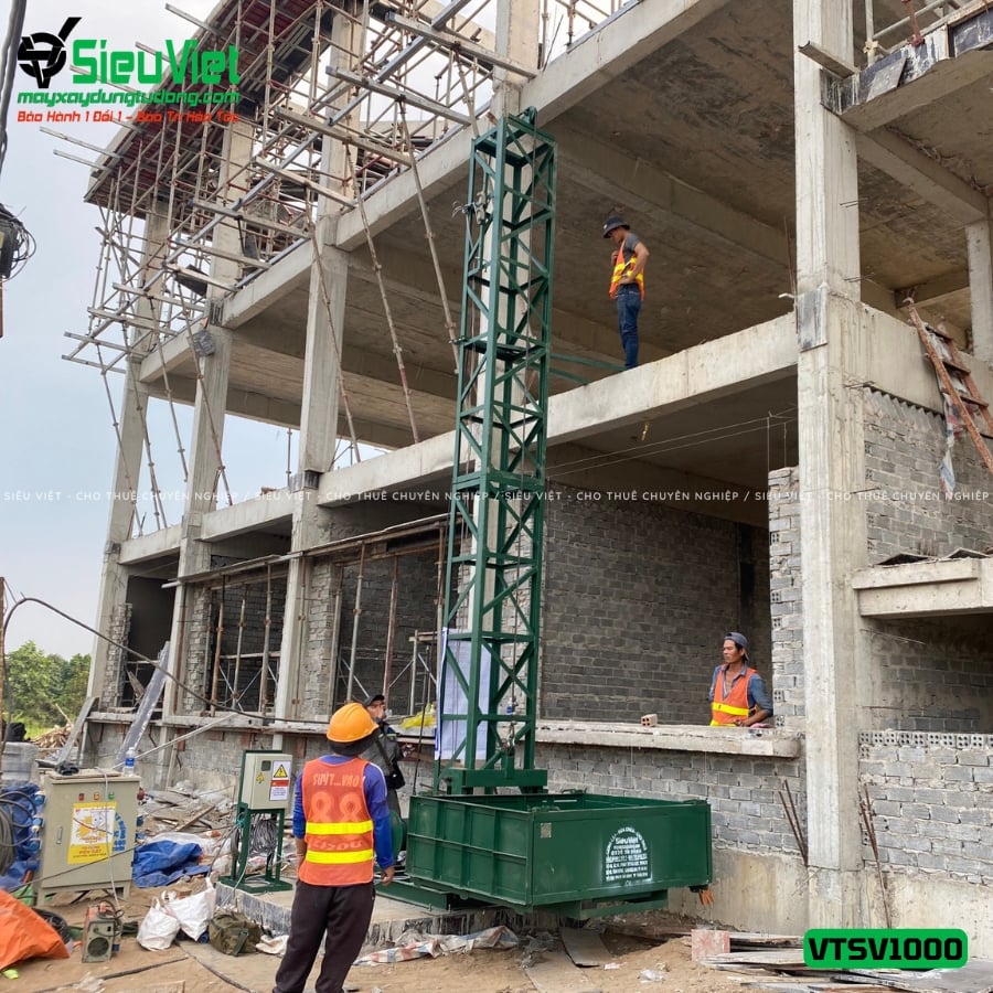 Vận thăng nâng hàng 1000Kg cao 9m giao thuê