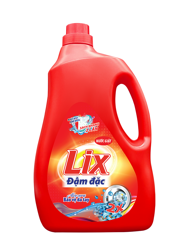 Nước Giặt Lix đậm đặc can 3,3kg - Can màu đỏ