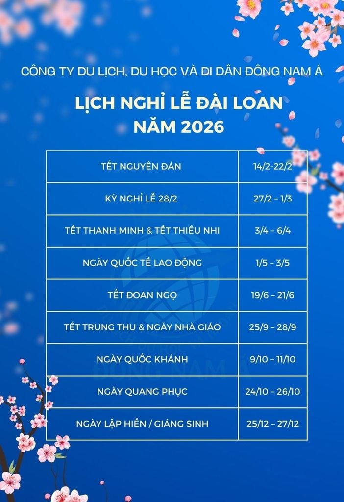 Lịch Nghỉ Lễ Đài Loan 2026: Trọn Bộ Bí Kíp Xin Nghỉ Phép & Cẩm Nang Du Lịch, Thăm Thân