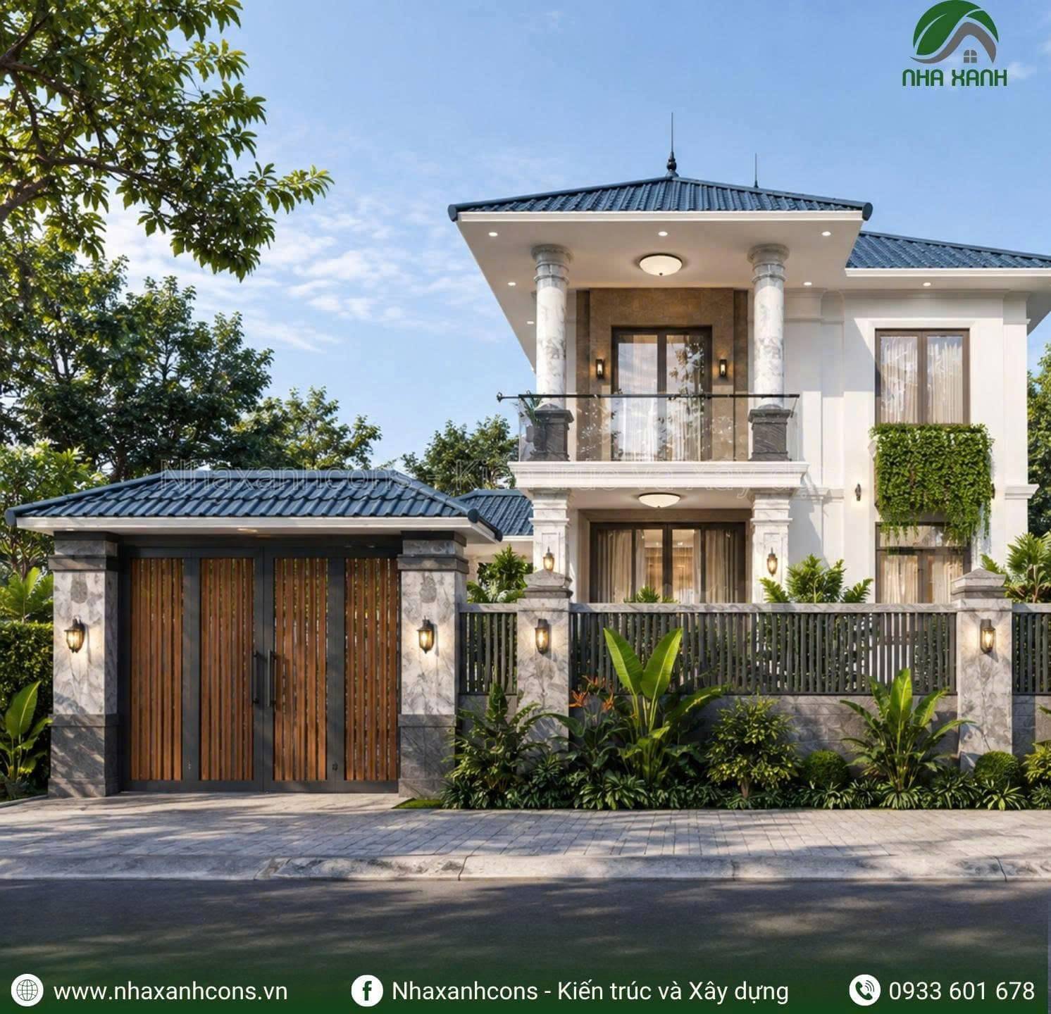 Biệt thự mái Nhật 2 tầng hiện đại: Thiết kế tinh tế, sang trọng cho không gian sống đẳng cấp
