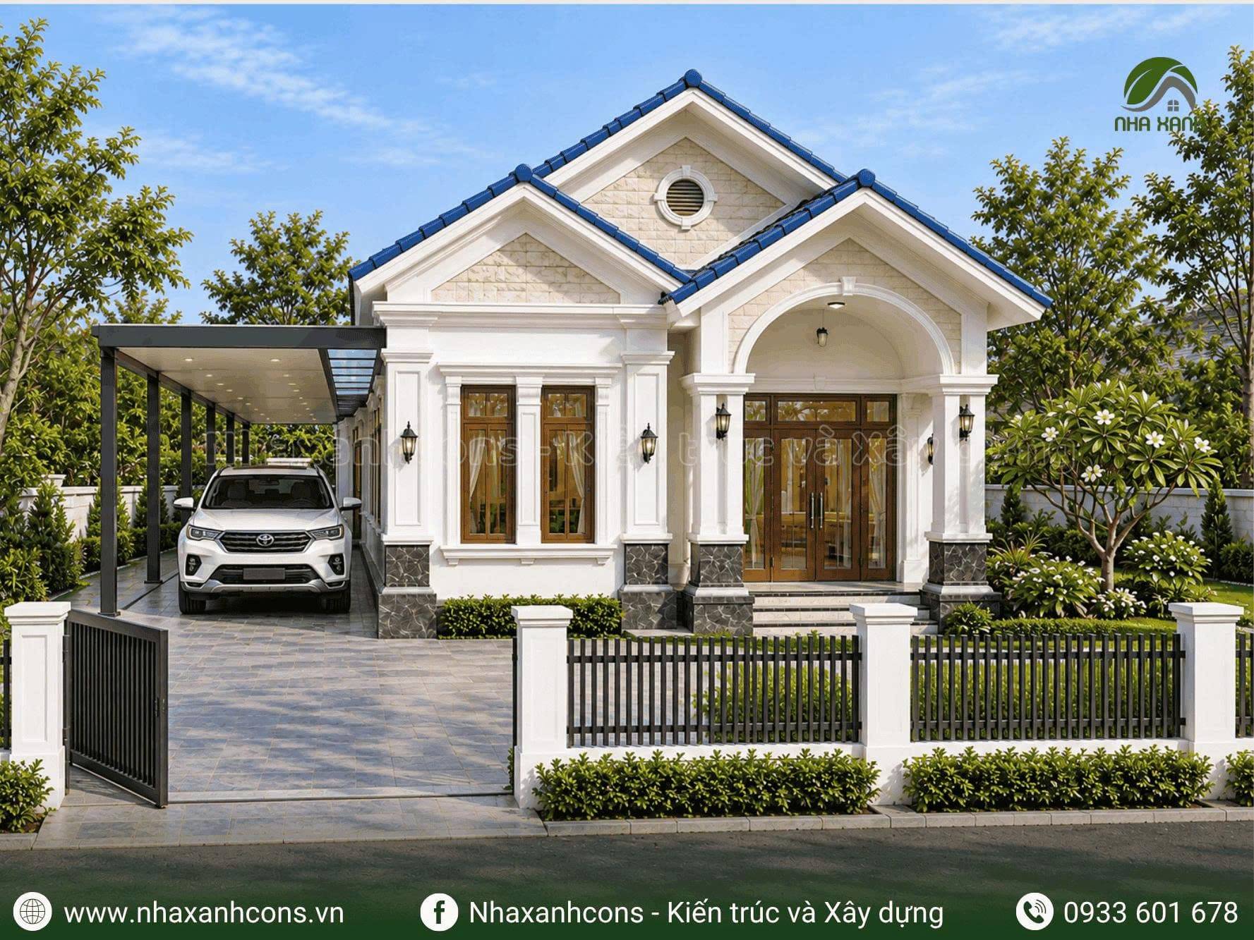 Mẫu biệt thự cấp 4 mái Thái - Vẻ đẹp thanh lịch đến từng chi tiết