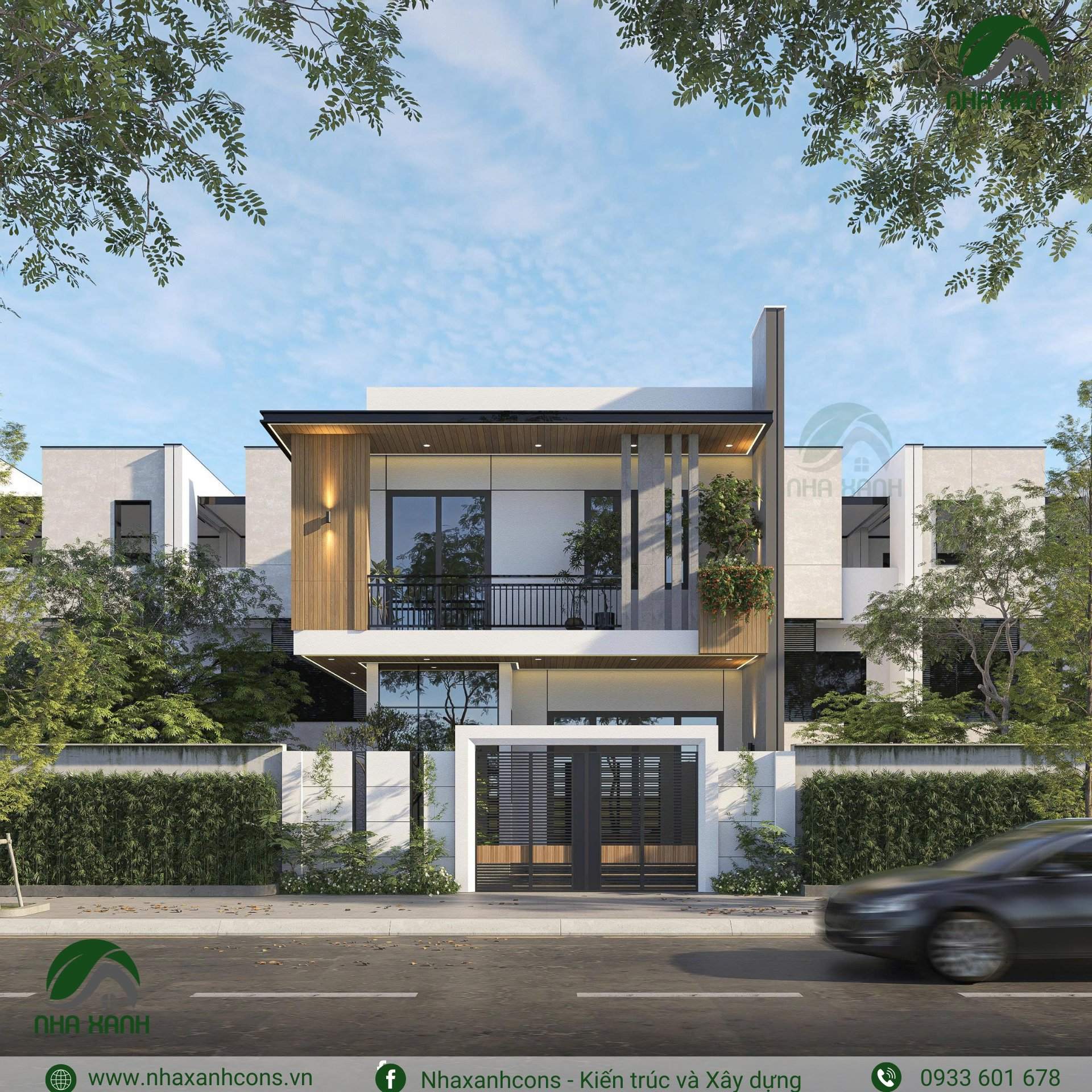 Mẫu nhà phố 2 tầng đẹp tại Tiền Giang – Giải pháp an cư hiện đại cùng Nhaxanhcons