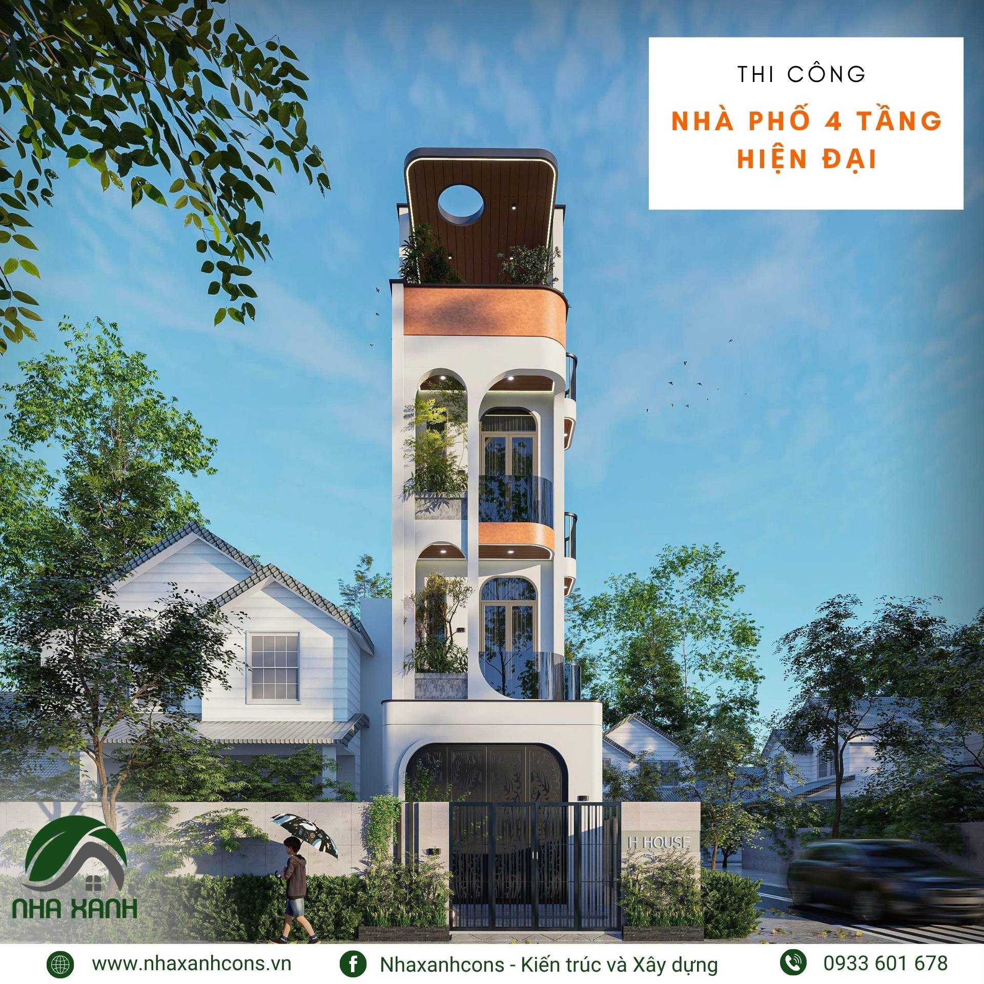 Thi công nhà phố 4 tầng hiện đại tại Gò Vấp