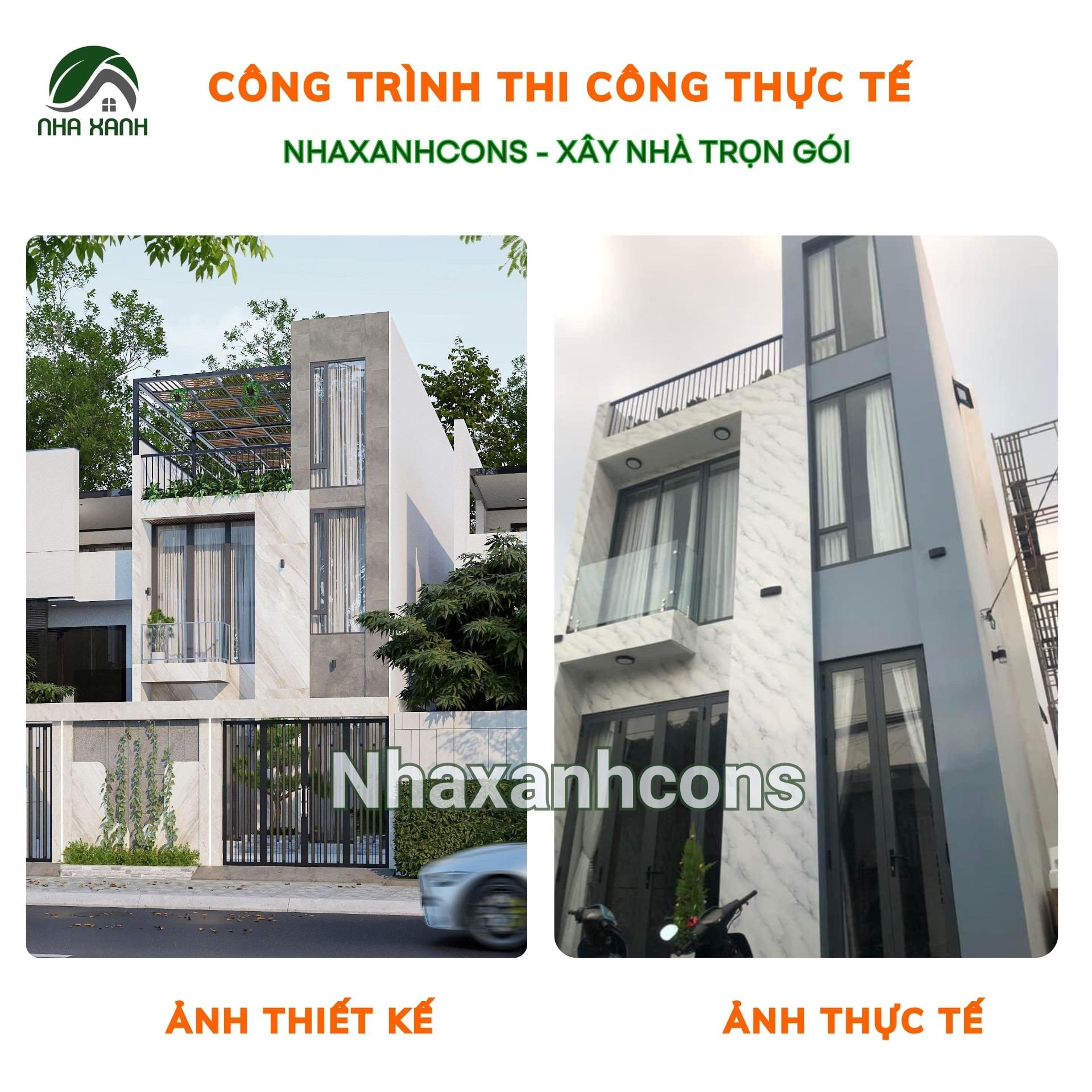 Thi công nhà phố 2 tầng 1 tum - Hành trình biến bản vẽ thành tổ ấm thực tế