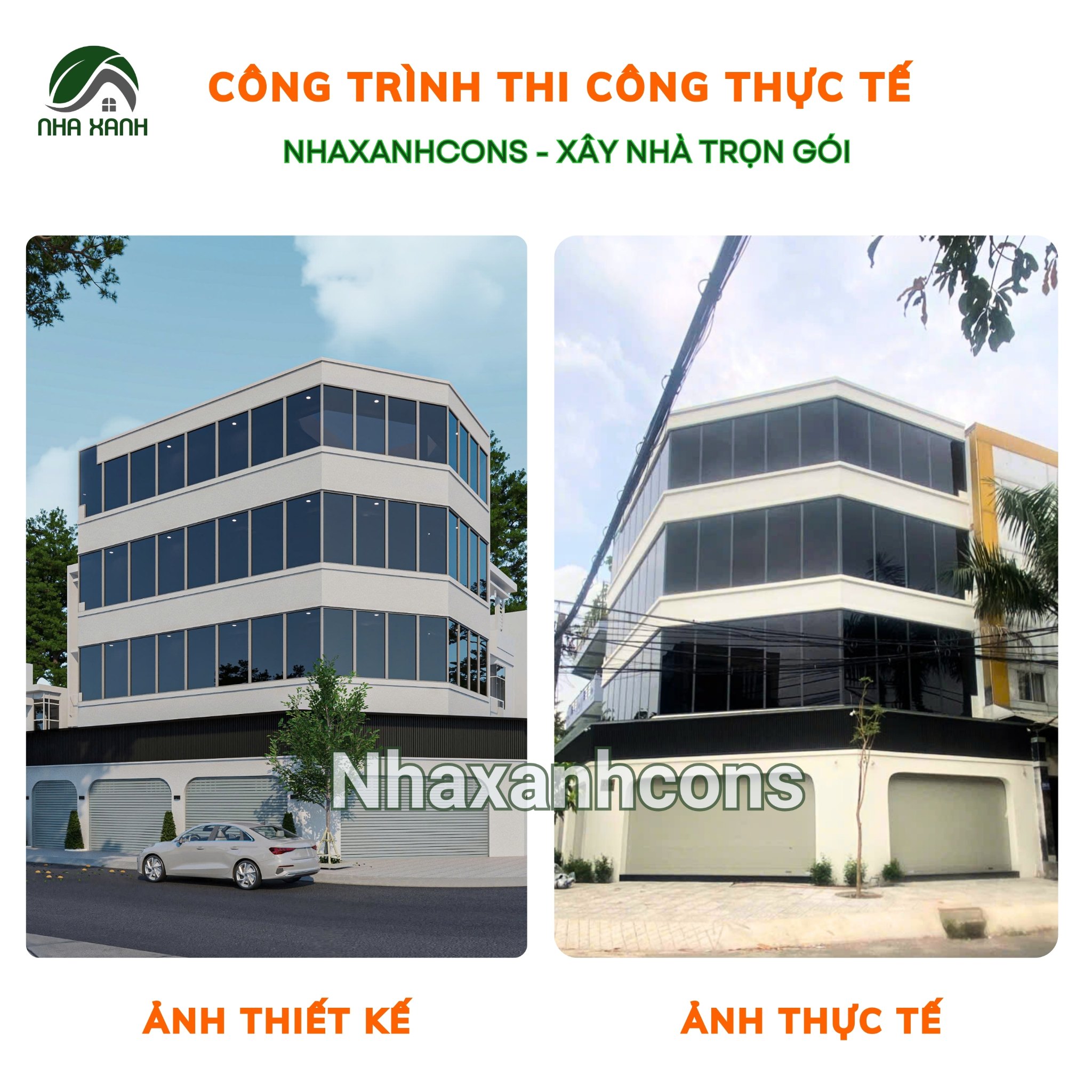 Thi công nhà văn phòng 4 tầng tại TPHCM