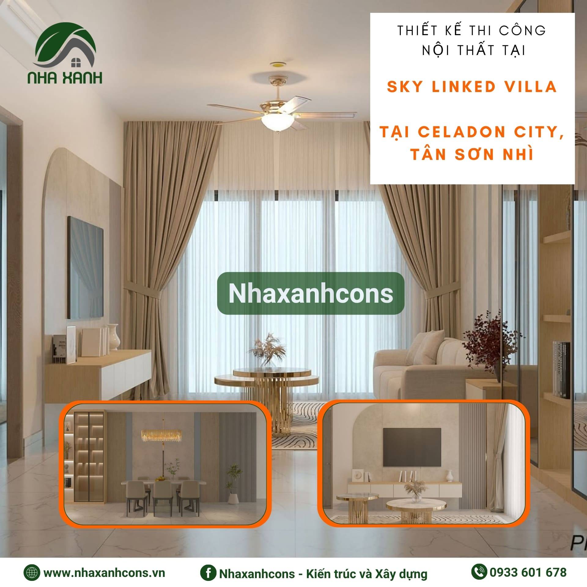 Thi công nội thất căn hộ tại Sky Linked Villa Celadon City - Tân Sơn Nhì: Tối ưu không gian sống cao cấp và tiện nghi