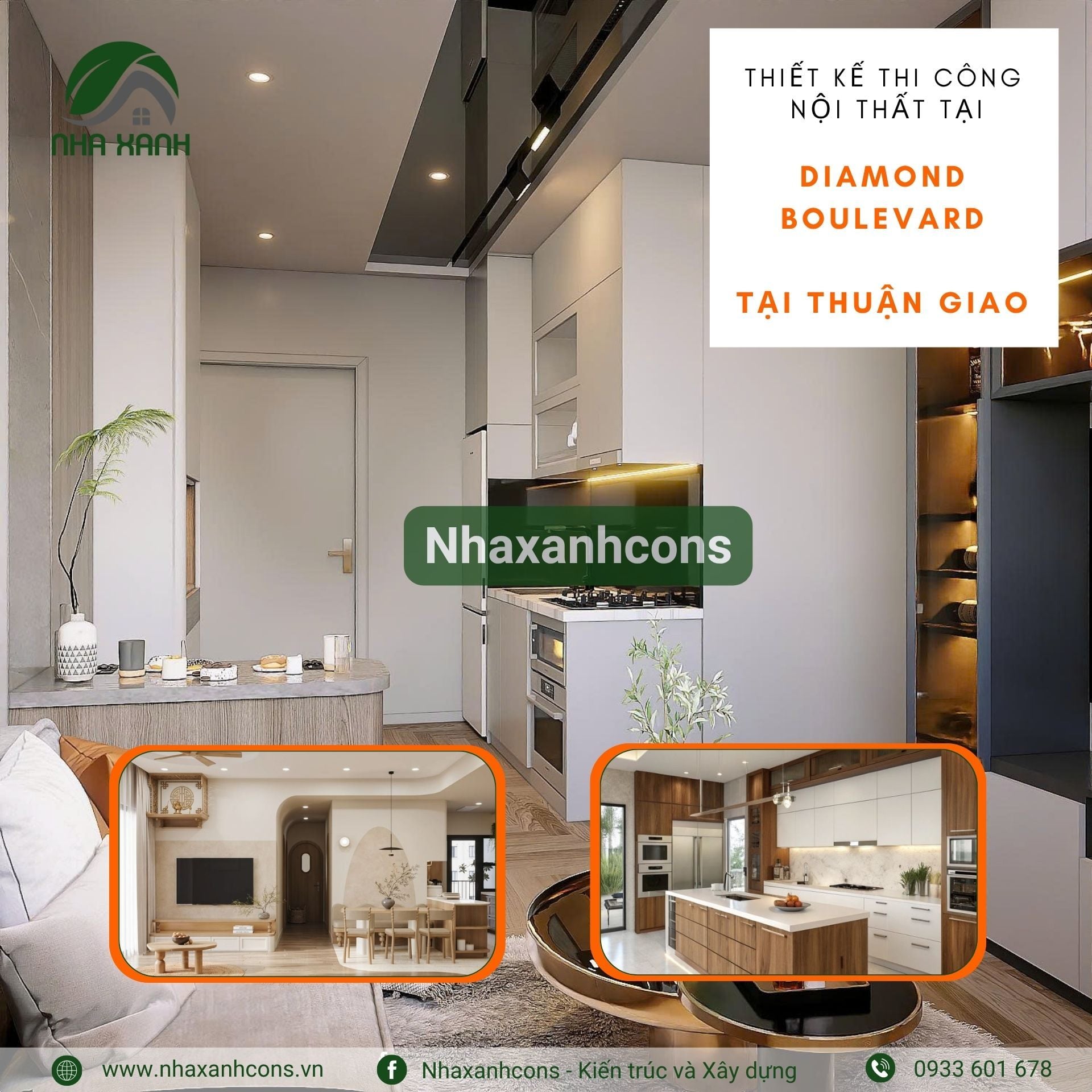 Thiết kế nội thất căn hộ Diamond Boulevard tại phường Thuận Giao