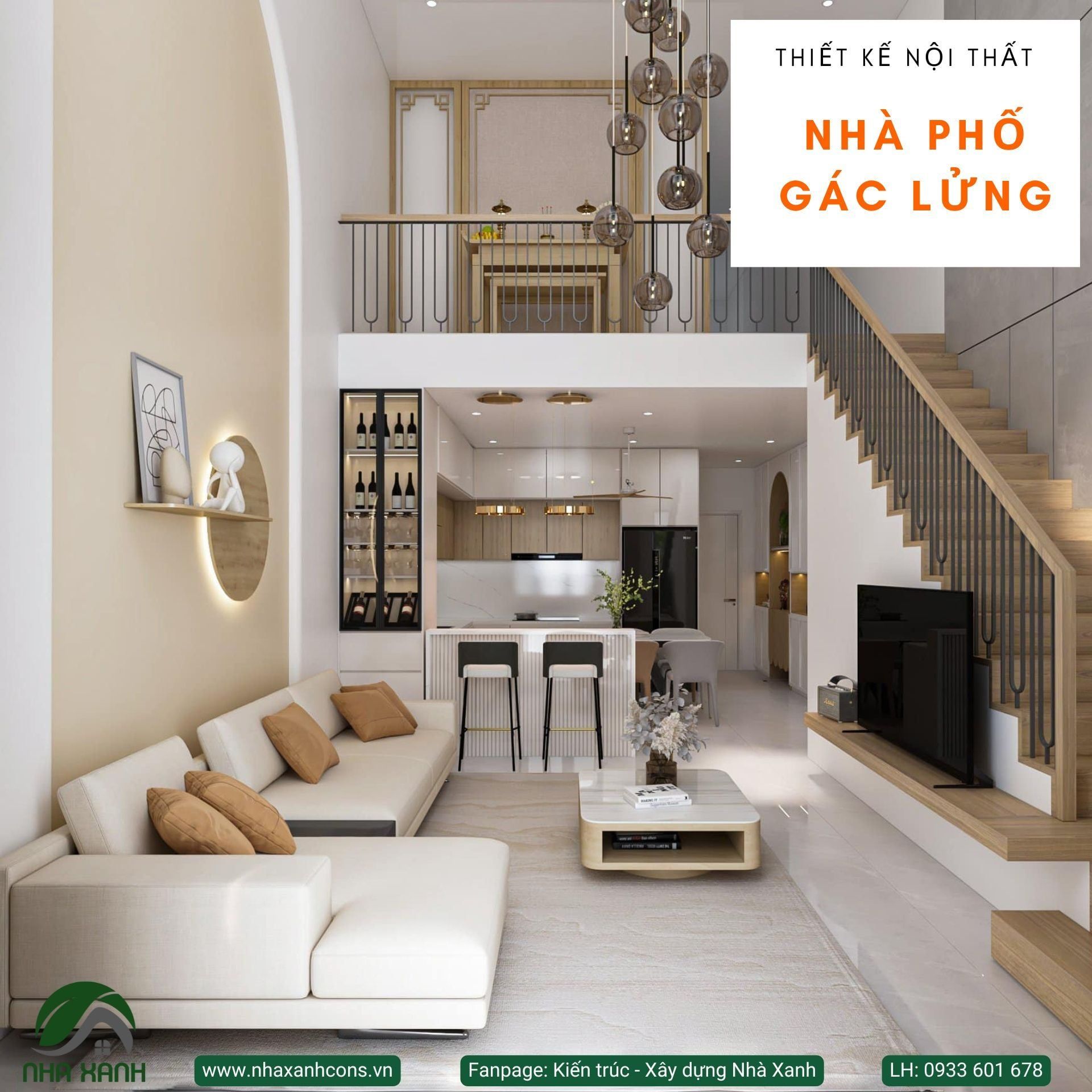 Thiết kế nội thất nhà cấp 4 gác lửng hiện đại: Tối ưu diện tích từ Nhaxanhcons