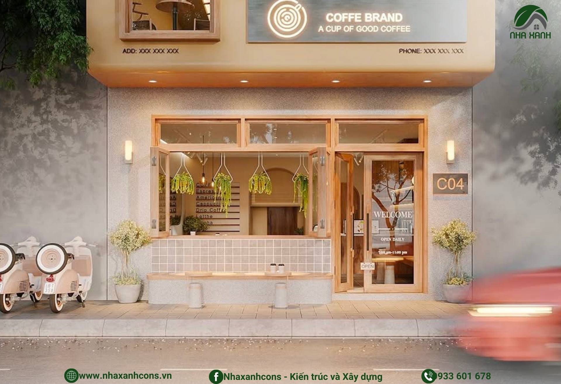 Thiết kế quán cafe phong cách Japandi hiện đại - Không gian tối giản, ấm áp và gần gũi