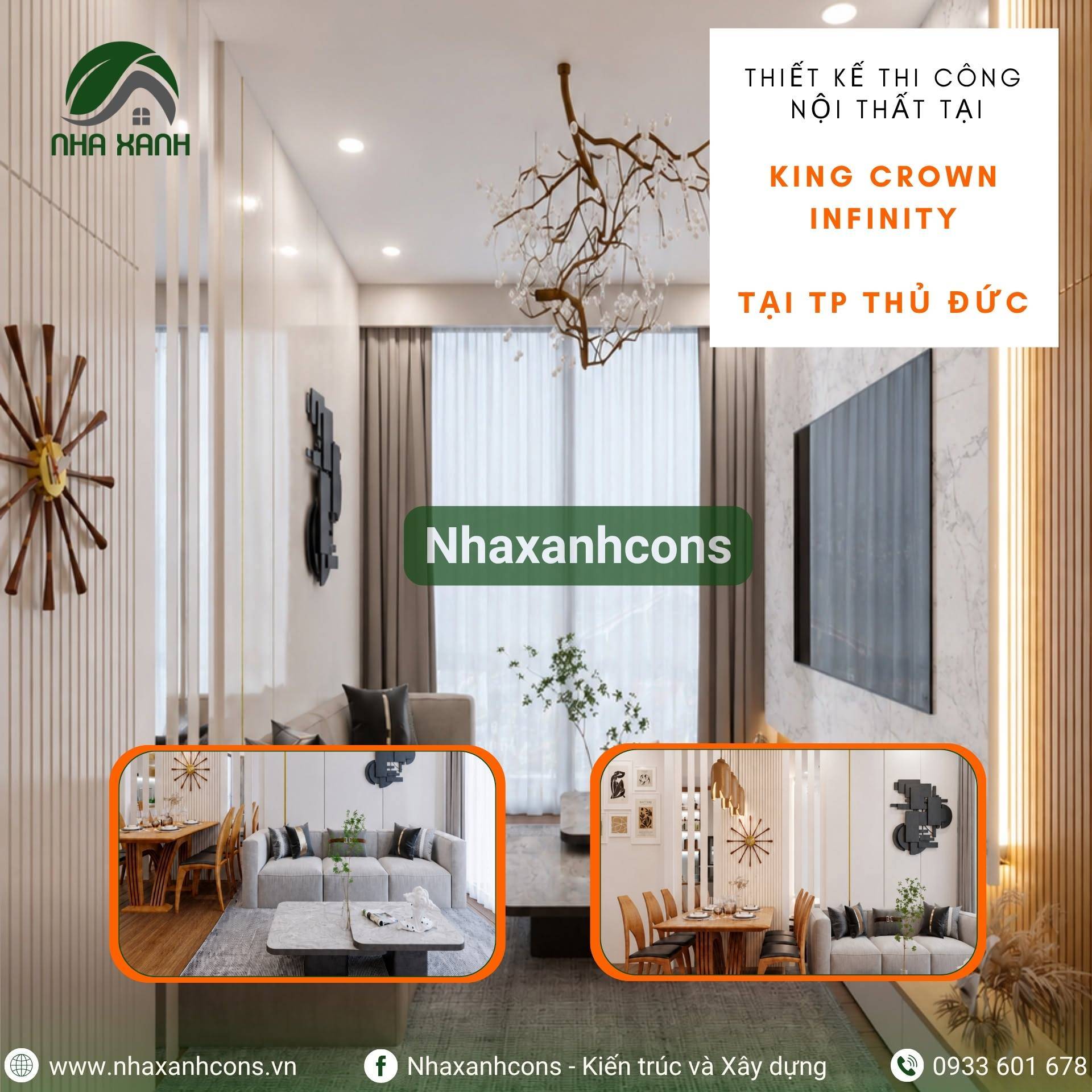 Thiết kế thi công nội thất căn hộ King Crown Infinity - TP. Thủ Đức đẹp, tiện nghi