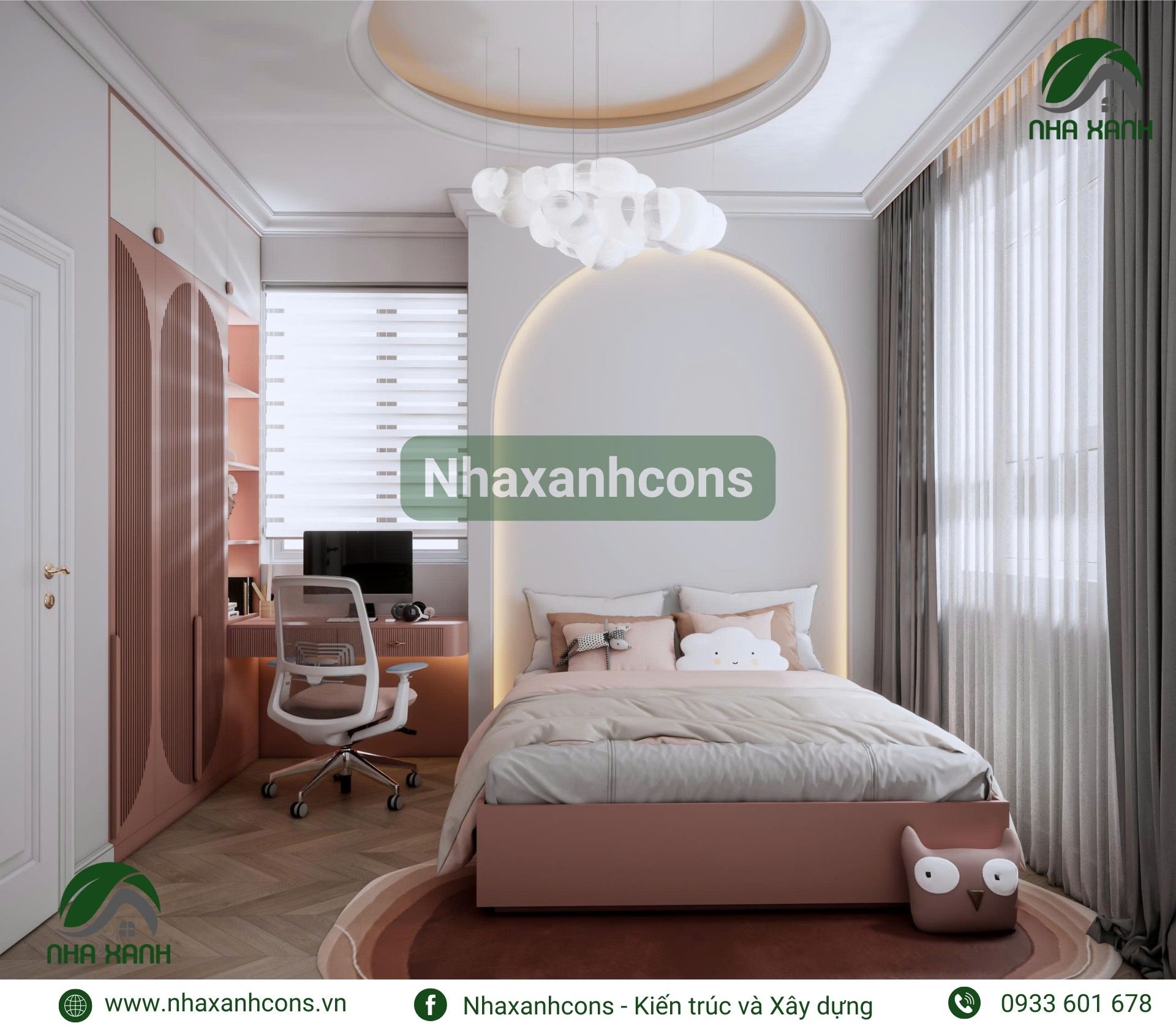 Thiết kế căn hộ100m2 3 phòng ngủ tân cổ điển