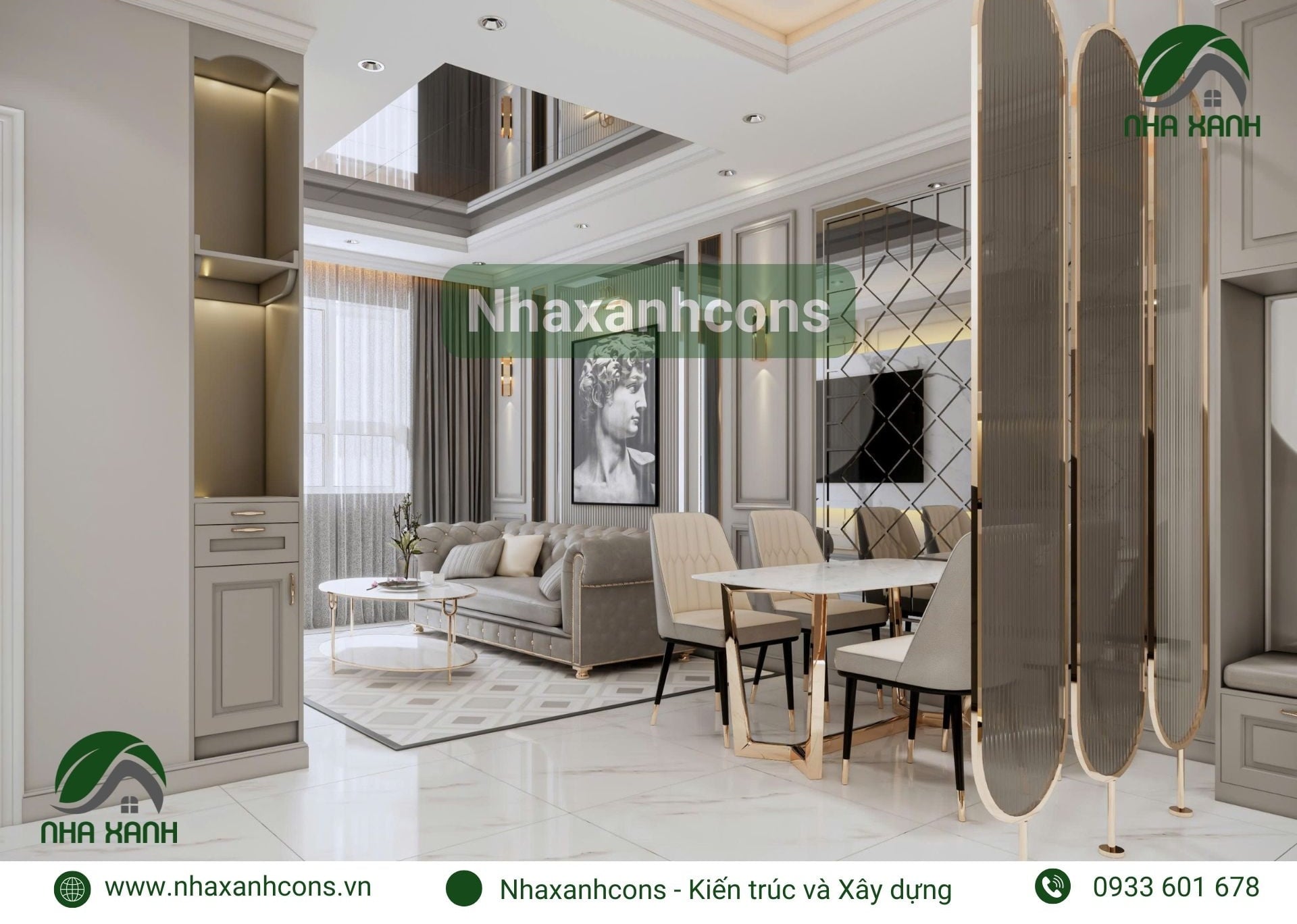 Thiết kê chung cư 3 phòng ngủ tân cổ điển