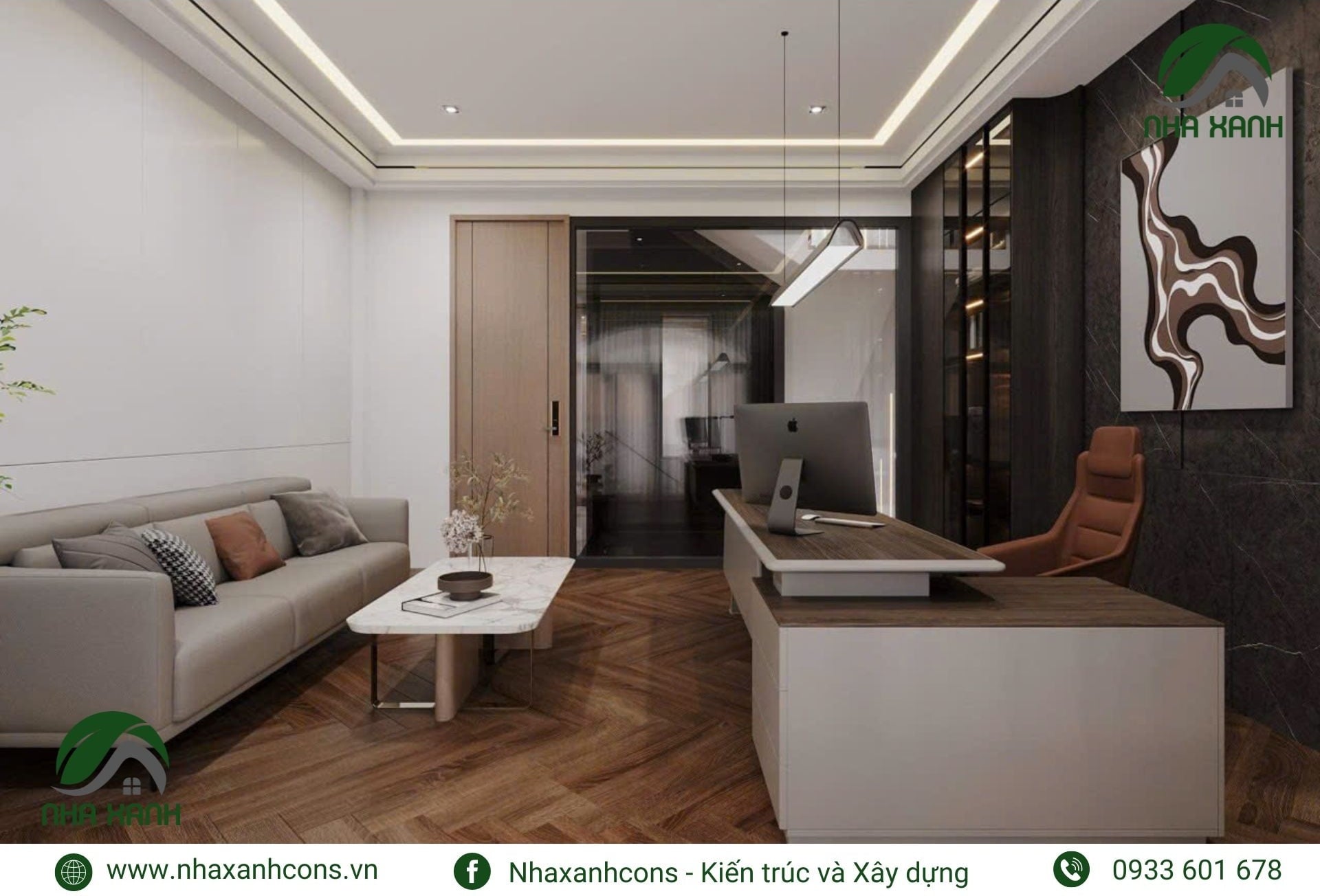 Thiết kế nội thất khu vực làm việc sang trọng