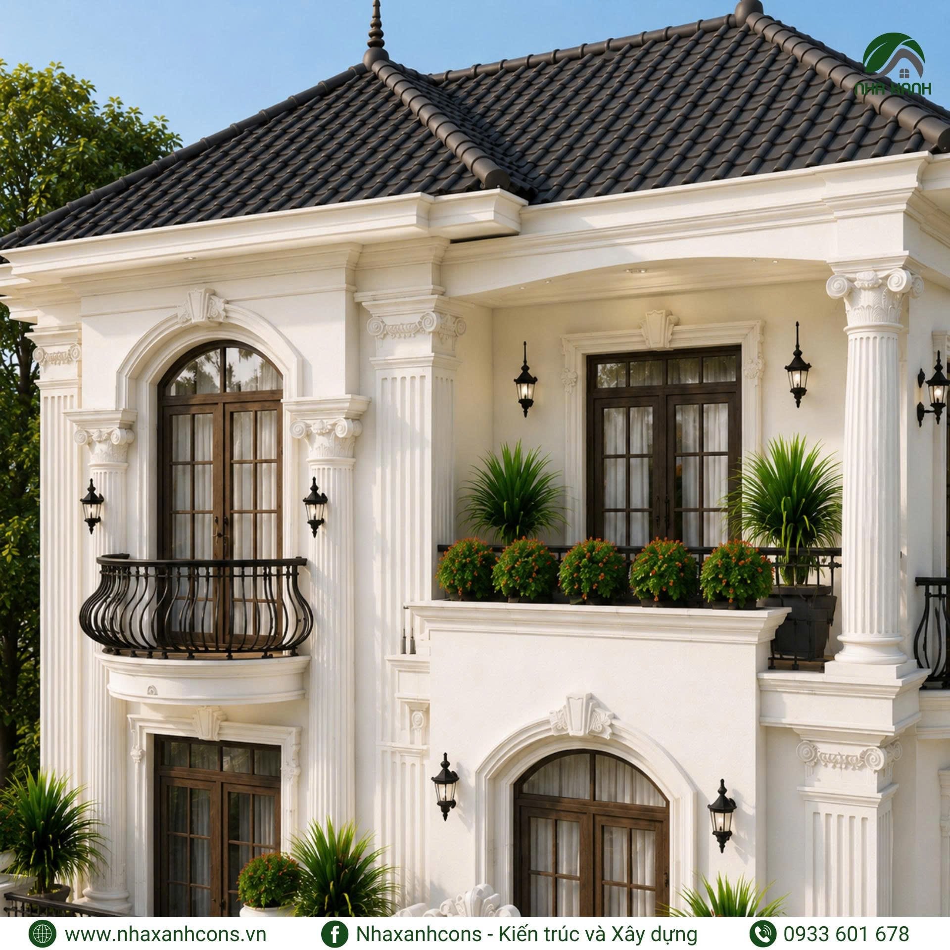 Bản vẽ thiết kế biệt thự 3 tầng tân cổ điển