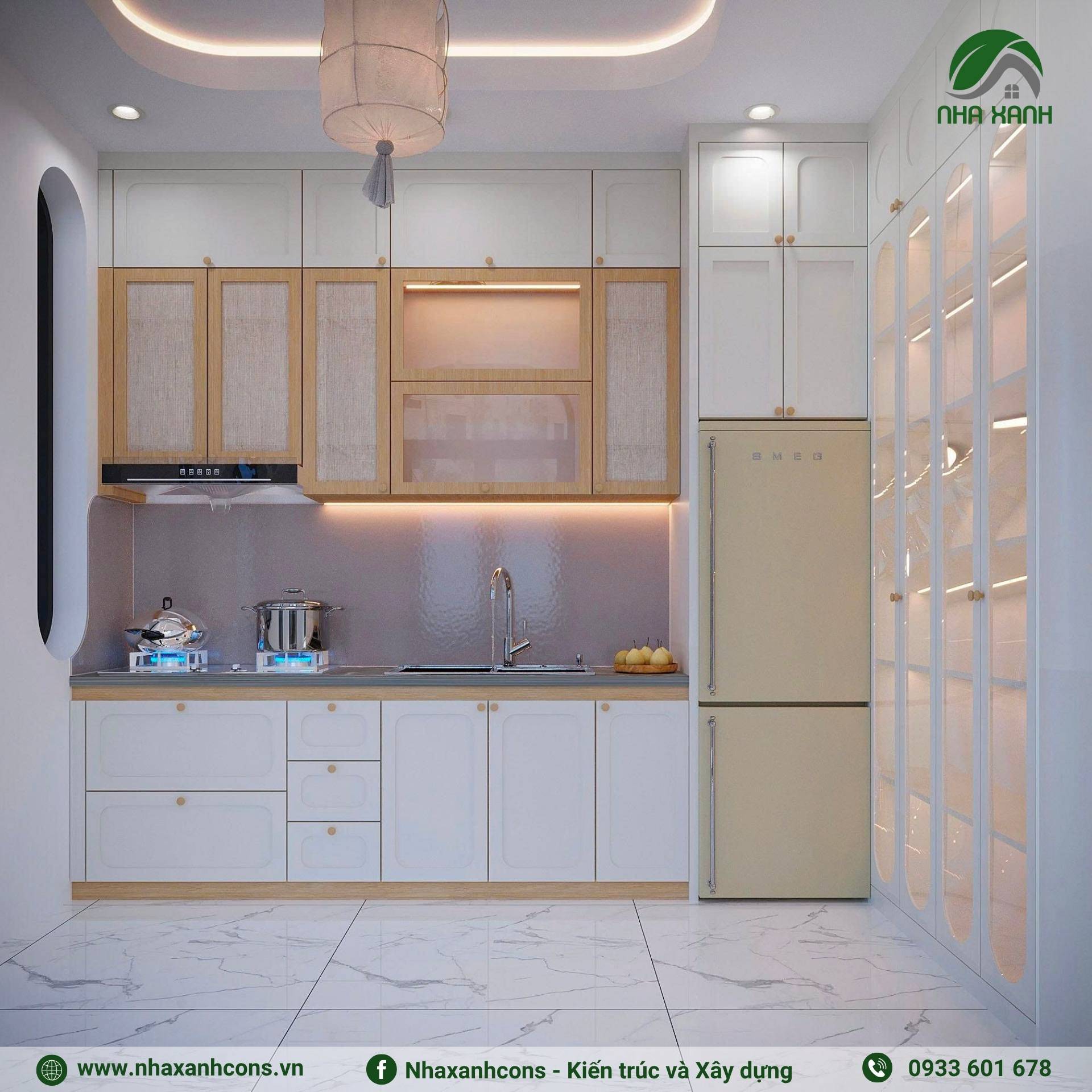 Bếp nhà phố 2 mặt tiền