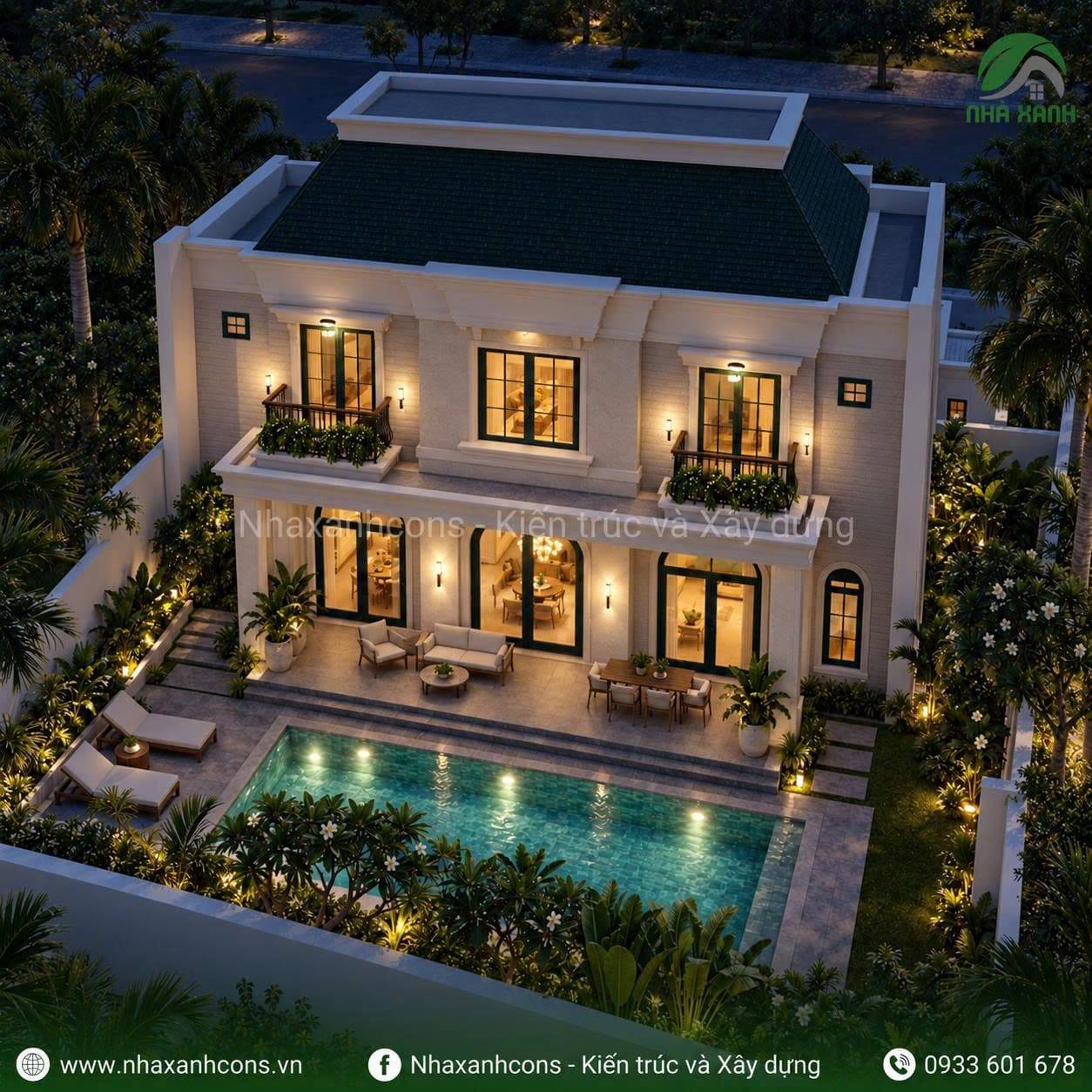 Biệt thự phong cách nhiệt đới 2 tầng