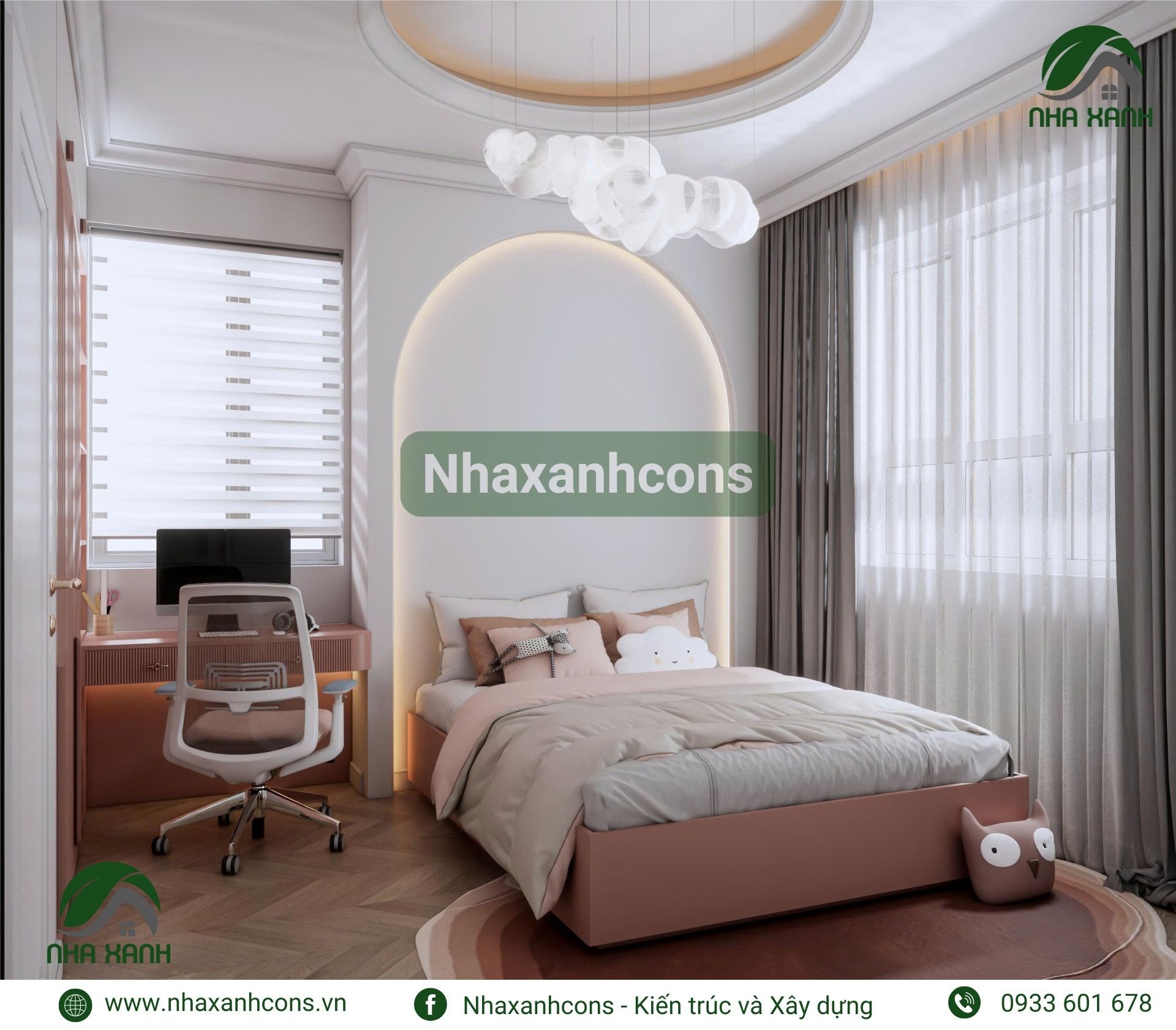 Thiết kế chung cư 80m2 3 phòng ngủ tân cổ điển
