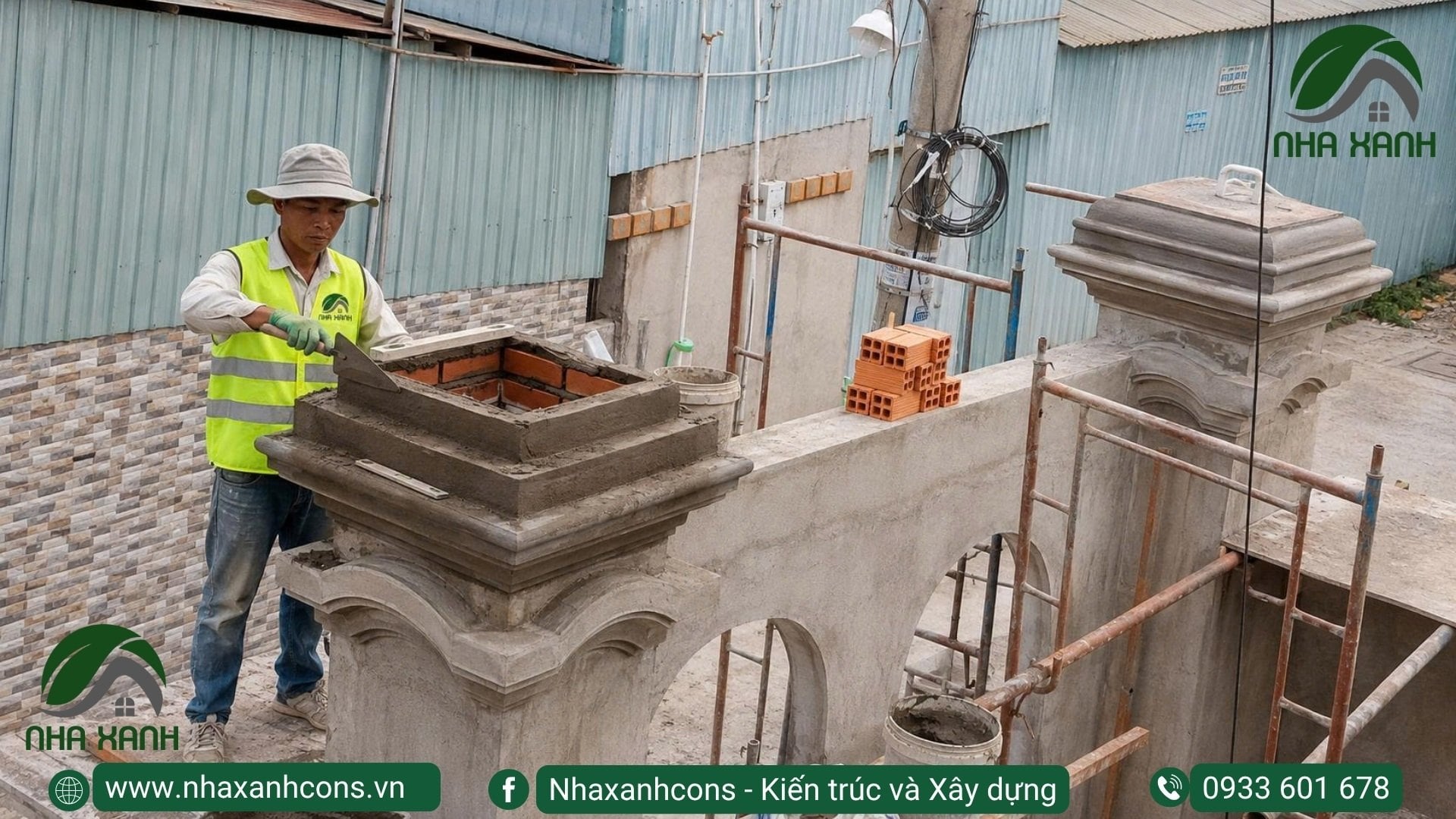 Đắp chỉ biệt thự 4 tầng tân cổ điển