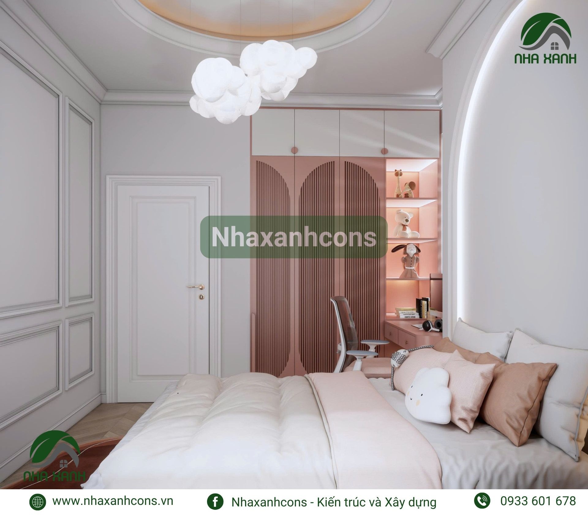 Thiết kế căn hộ 90m2 3 phòng ngủ tân cổ điển