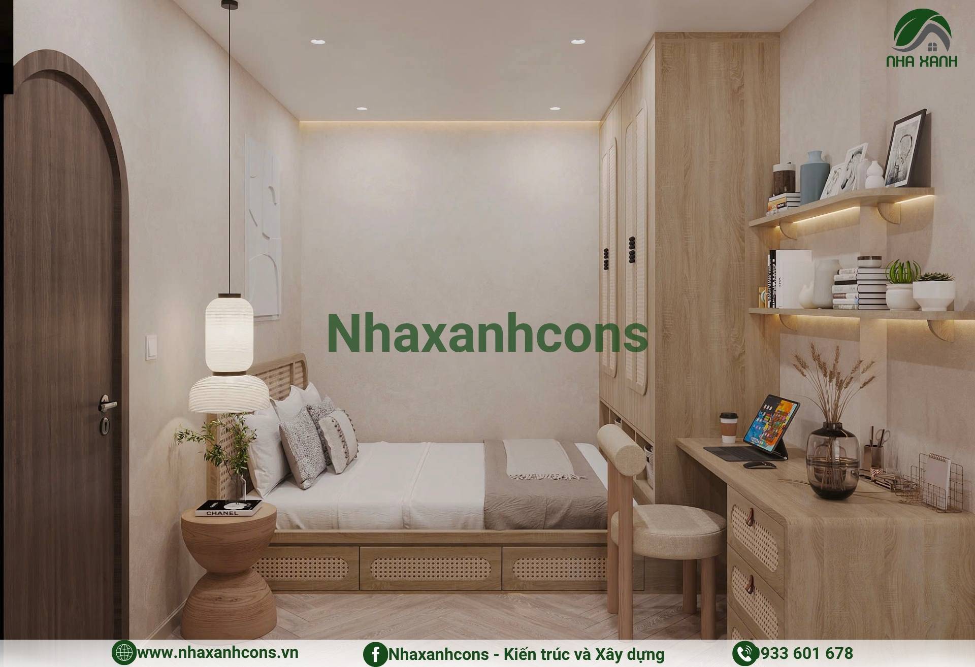 Thiết kế nội thất chung cư 2 phòng ngủ căn hộ Glory Heights