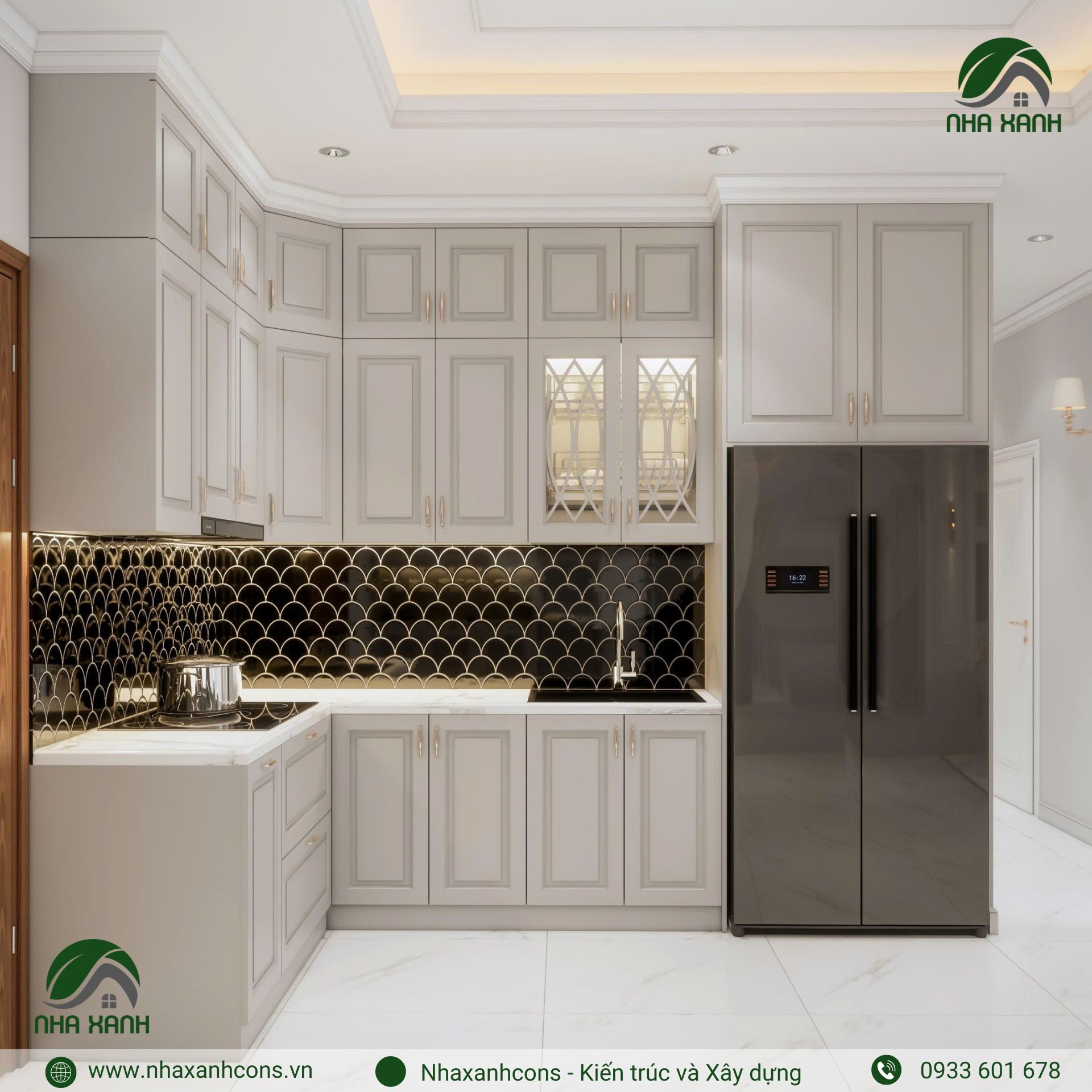 Thi công nội thất chung cư 3 phòng ngủ tân cổ điển