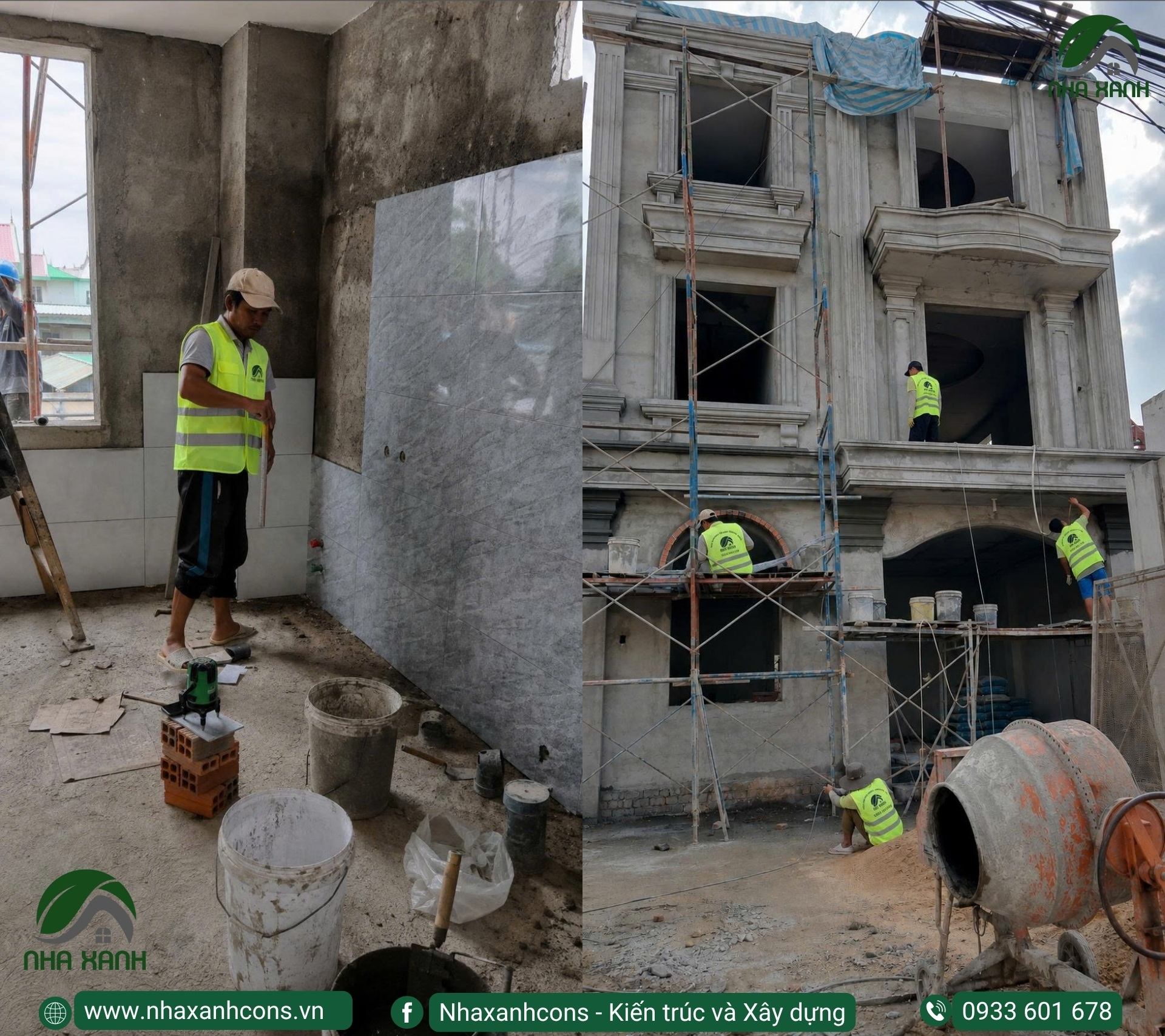Thi công biệt thự 4 tầng tân cổ điển