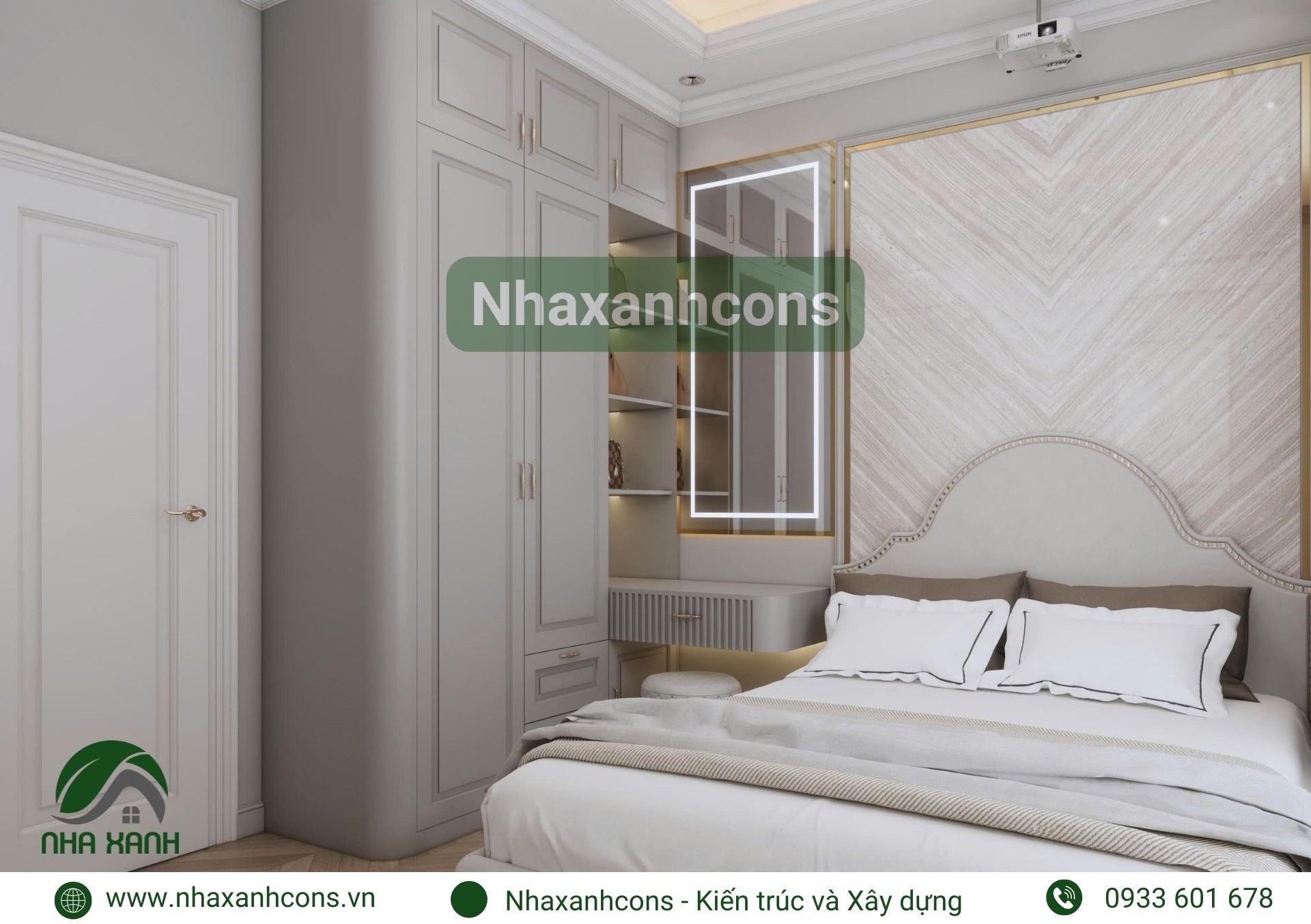 Thiết kế nội thất phòng ngủ con trai tân cổ điển