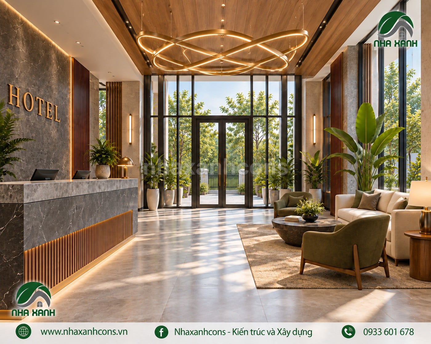 Sảnh khách sạn đẹp hiện đại tại Bình Dương